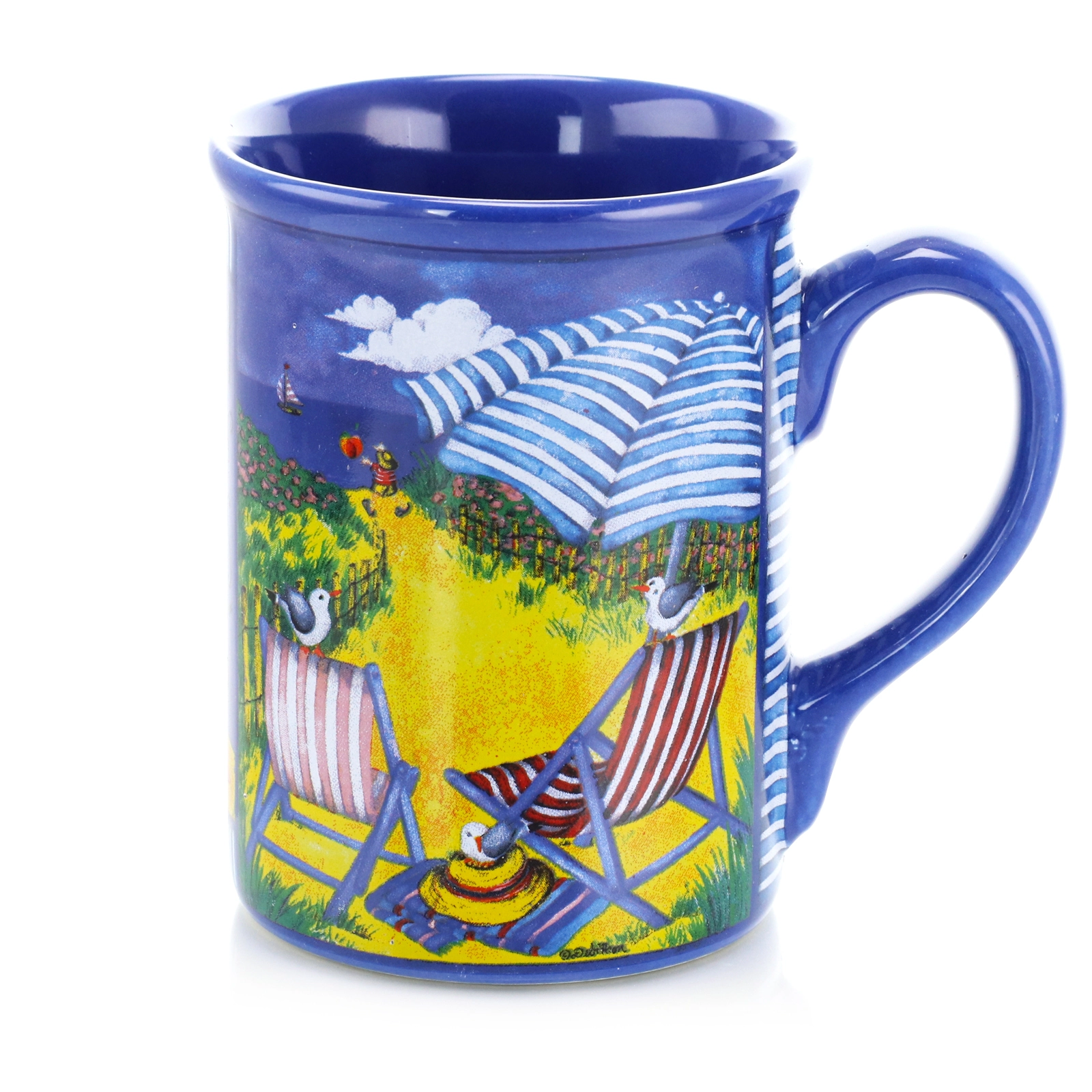 Gibson Home Beachcomber 4 Piece 16 Ounce Stoneware Mug Set in Assorted Designs