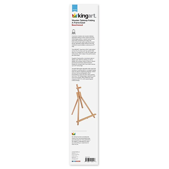 KINGART Wood Tabletop A-Frame Easel 29" - Natural Beechwood