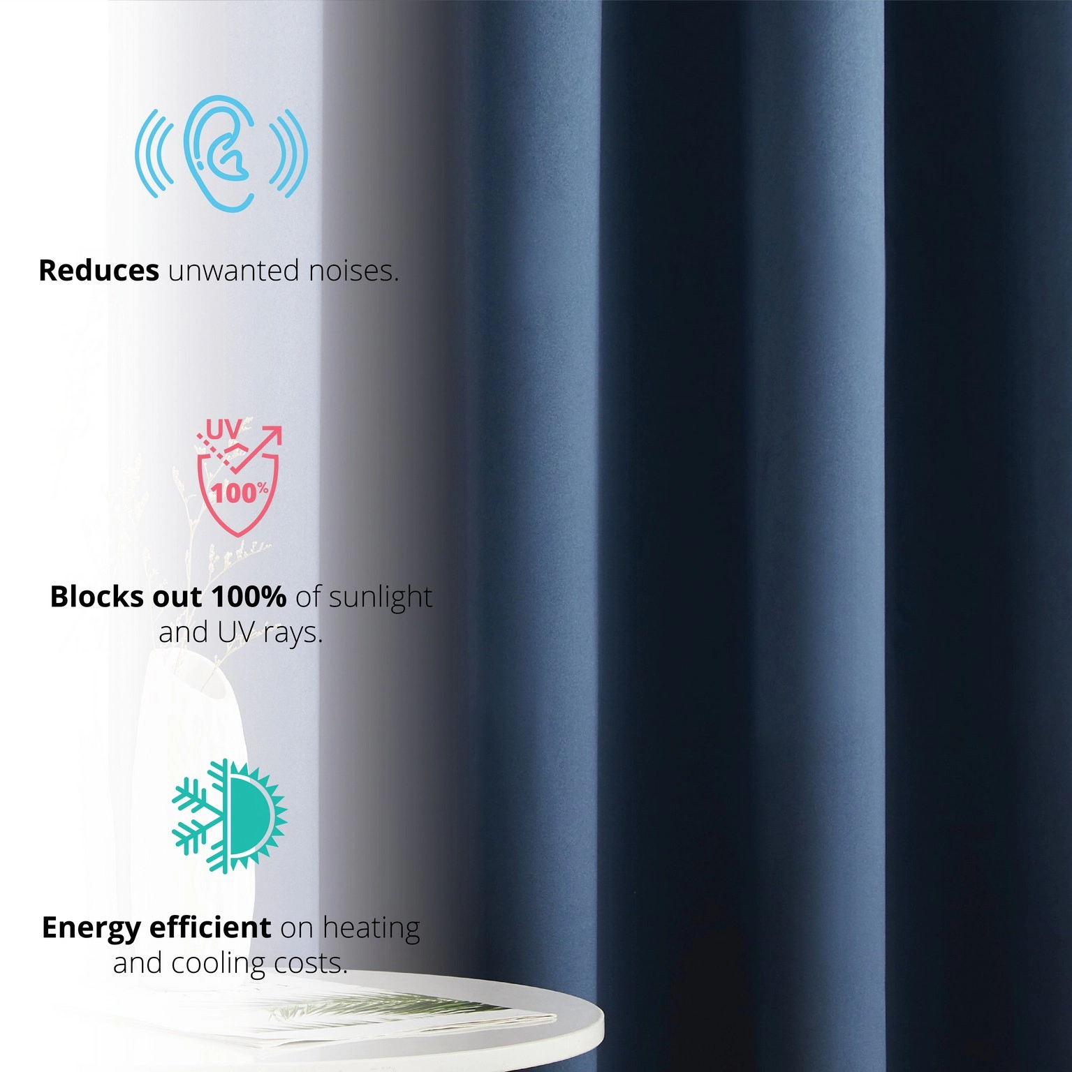 HLC.ME Laurance 100% Blackout Curtains - Privacy Insulated Curtains, Room Decor Curtain Panels, Set of 2