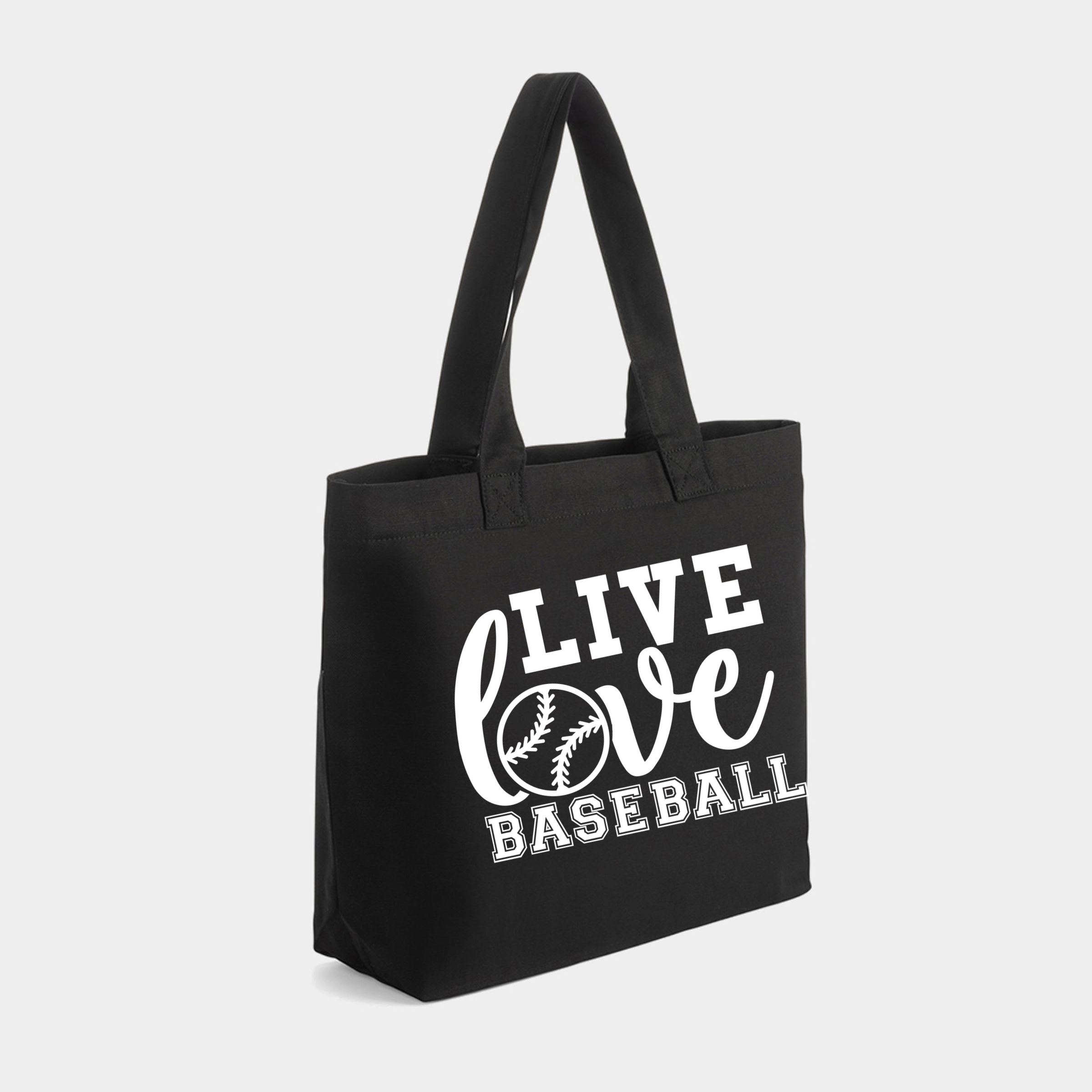Simply Sage Market - Zippered Canvas Tote Live Love Baseball