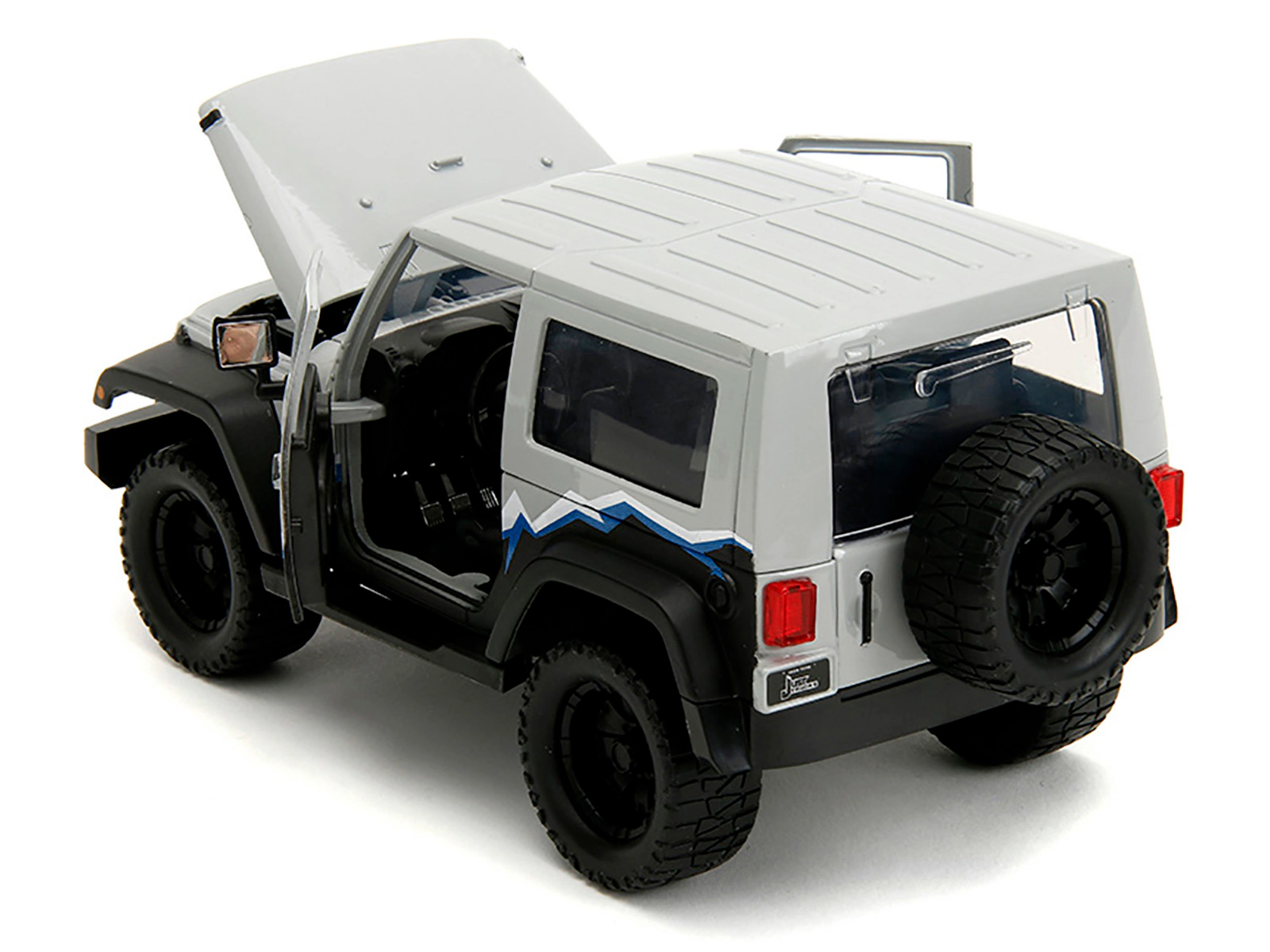 Jada 2007 Jeep Wrangler Gray And Black With Blue And White Stripes With Extra Wheels "Just Trucks" Series 1/24