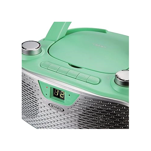 Jensen Portable Stereo CD Player with AM/FM Radio CD-485-GRN