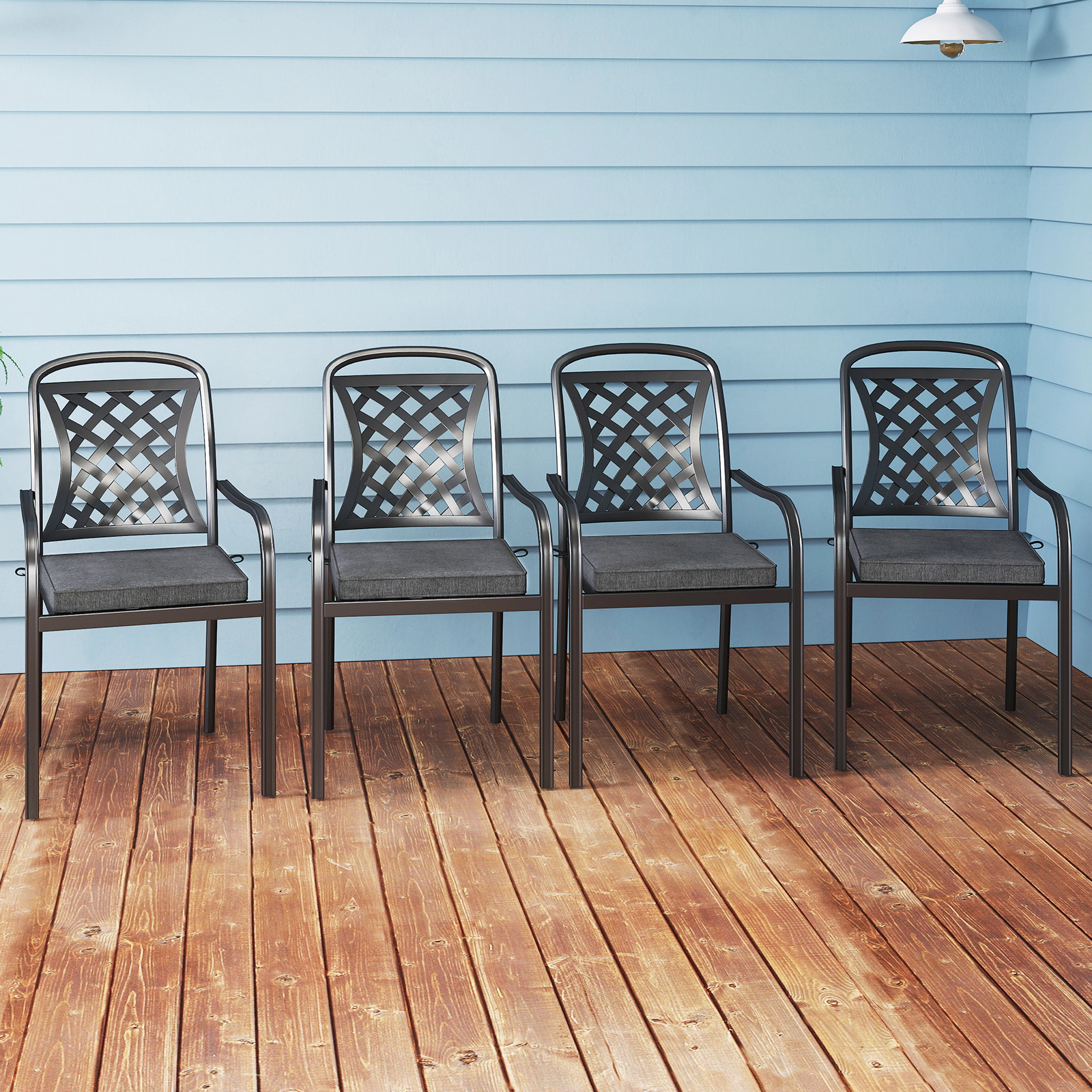 LJG Outdoor Chair Cushion Set of 2 Waterproof Fade-Resistant Olefin Seat Cushions
