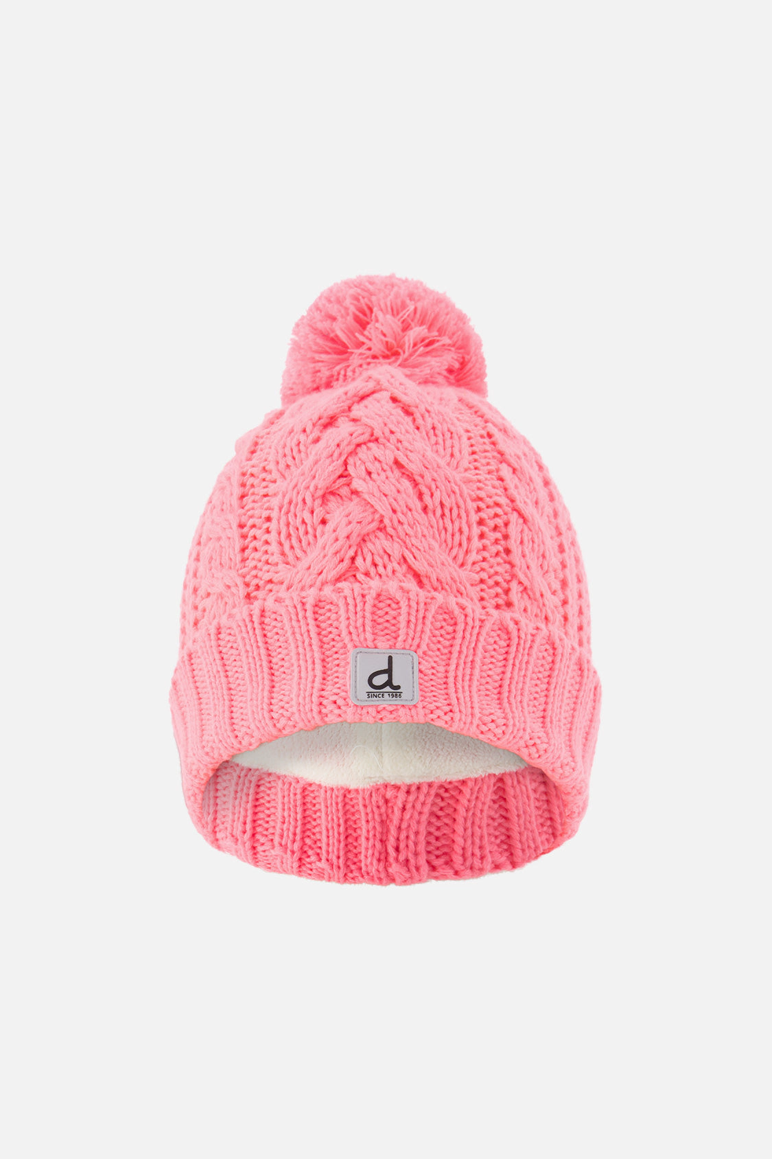 Deux par Girls Cable-Knit Winter Knit Hat with Pompom