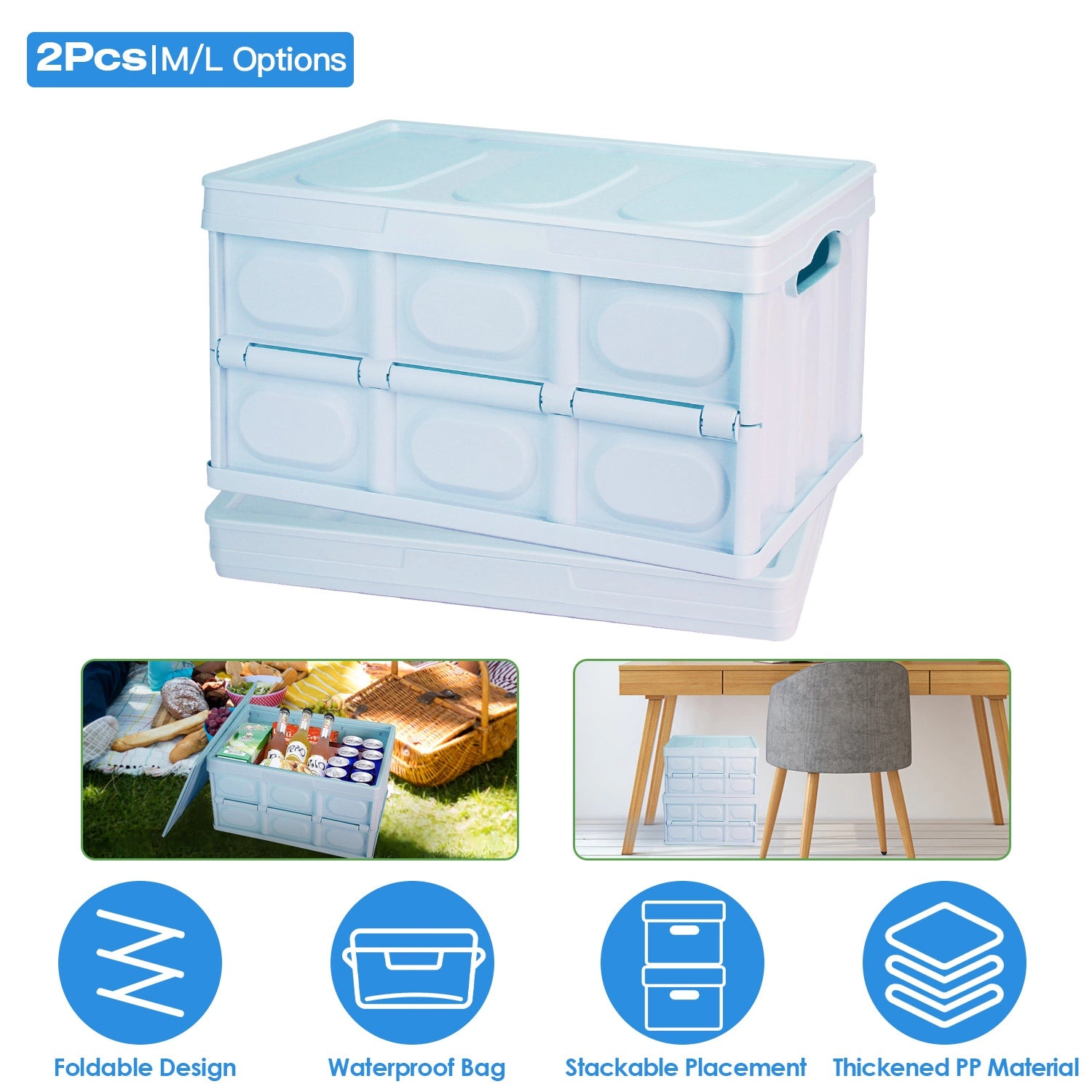 GBruno 2-Pc Collapsible Storage Bins With Lids