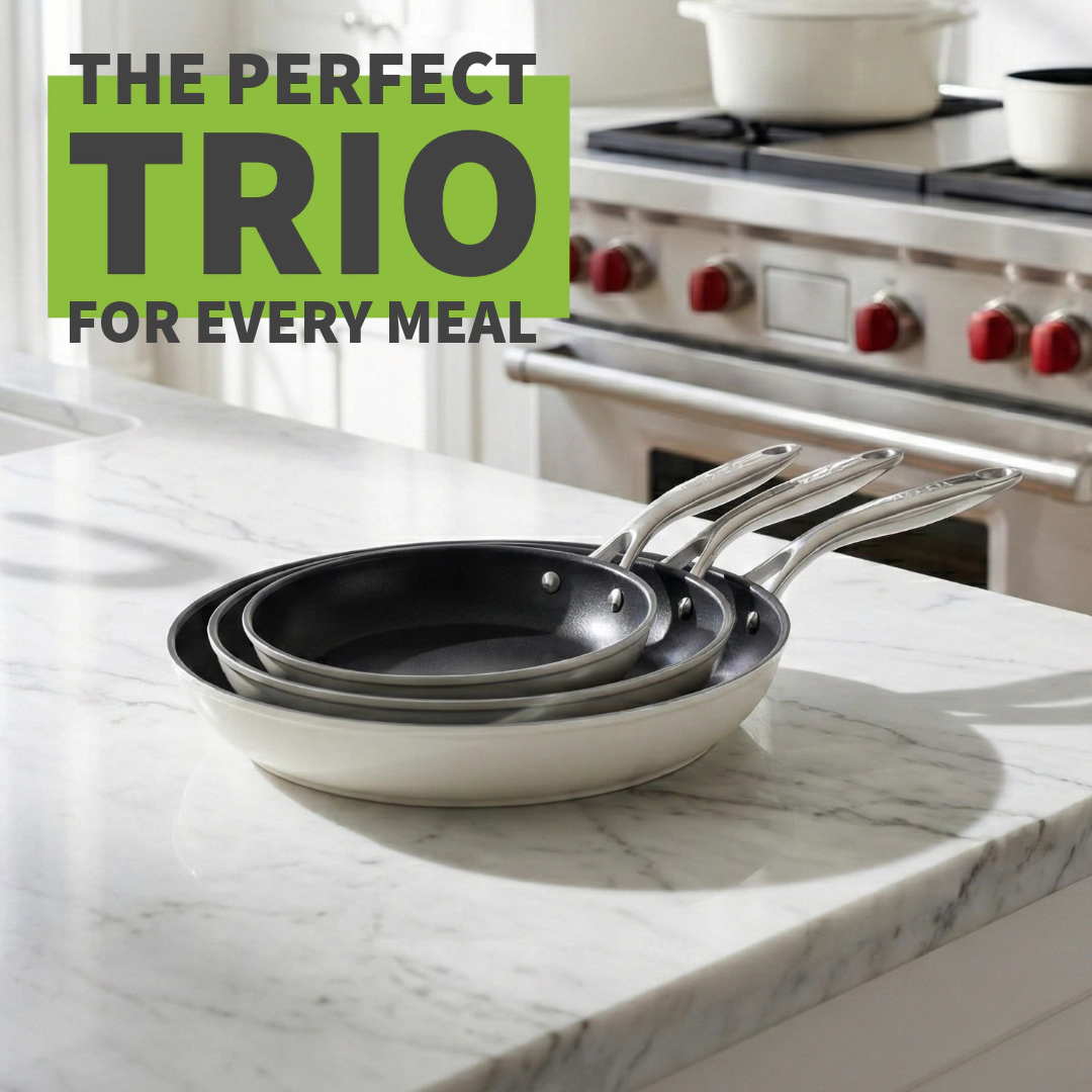 TECHEF - ValenCera - 8", 10", & 12" Ceramic Nonstick Frying Pan Set