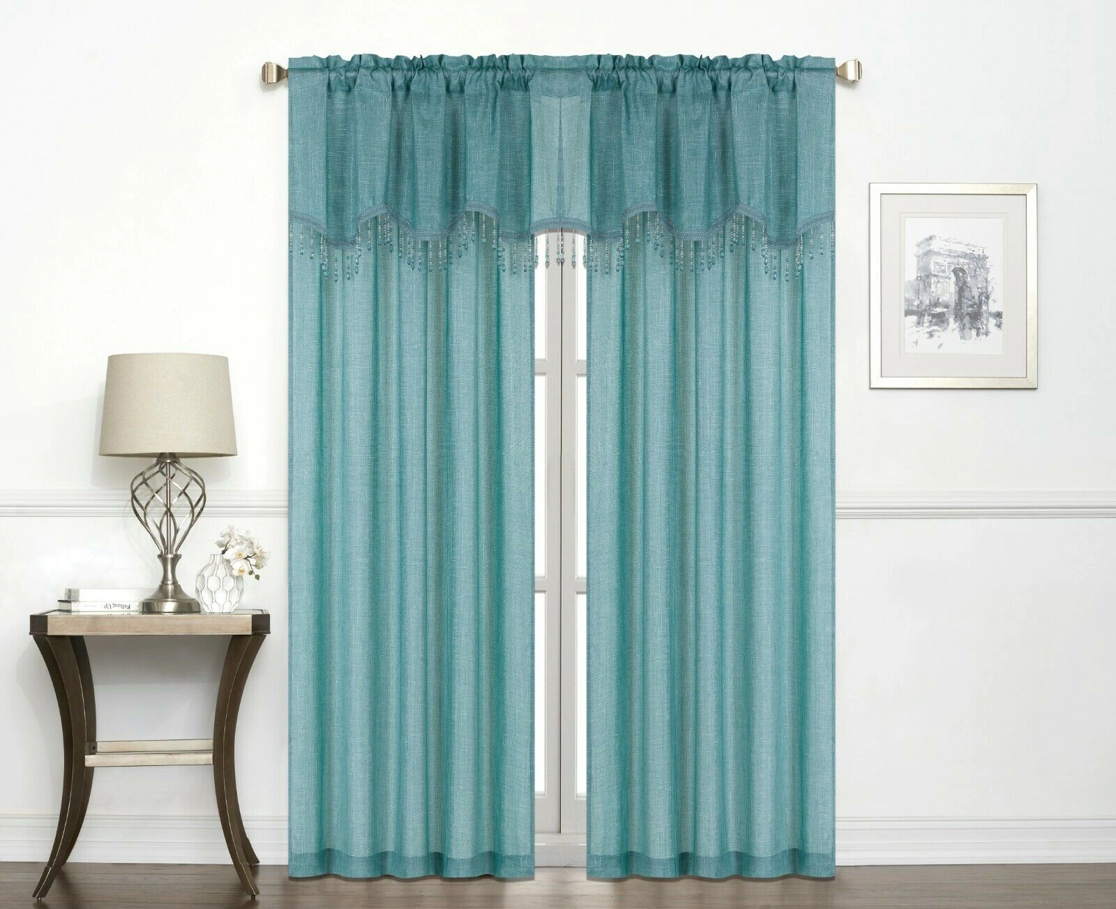 Kate Aurora 1 Piece Moroccan Sparkle Rod Pocket Semi Sheer Voile  Window Curtain Panel