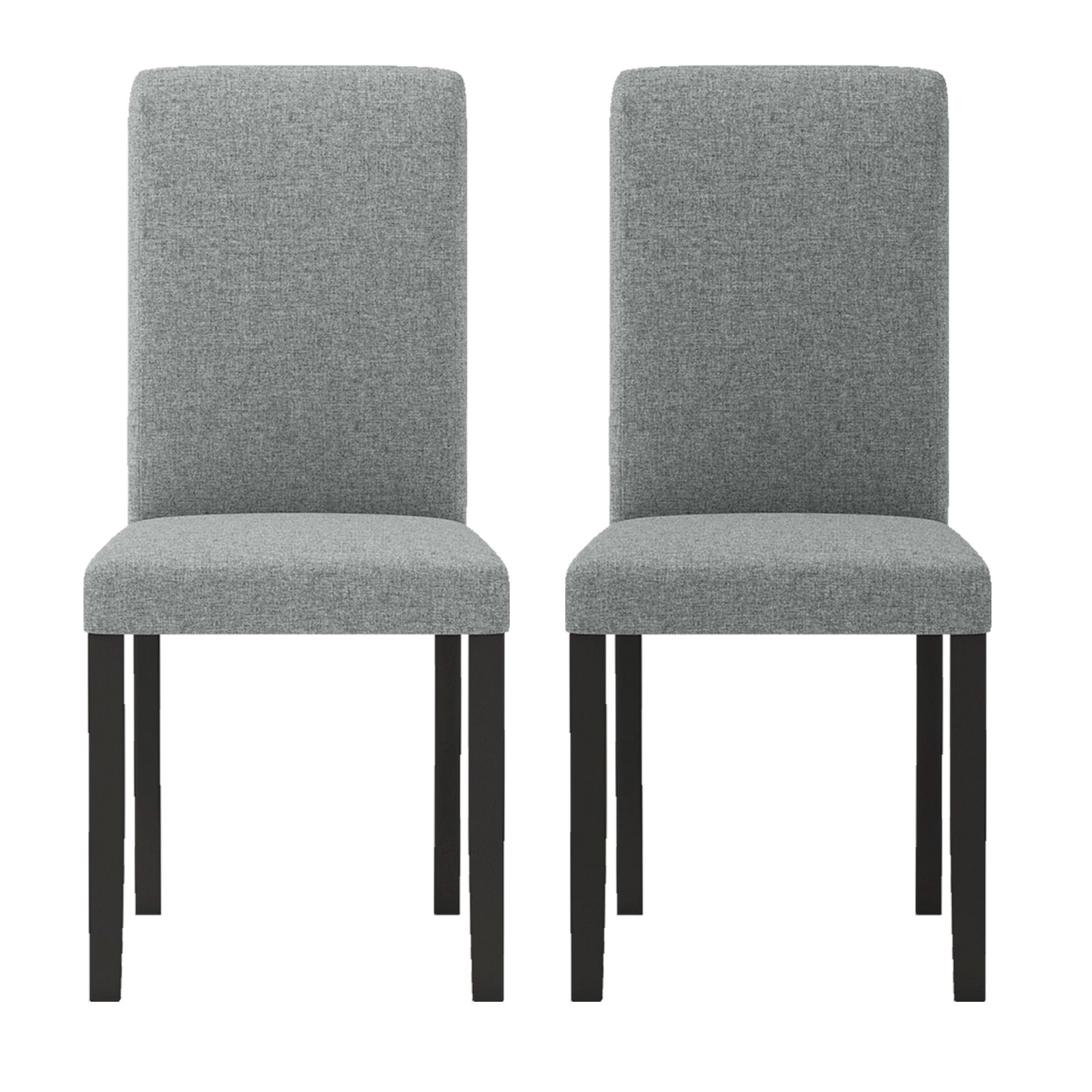 SlickBlue Upholstered Dining Chairs High Back Rubber Wood Set of 2