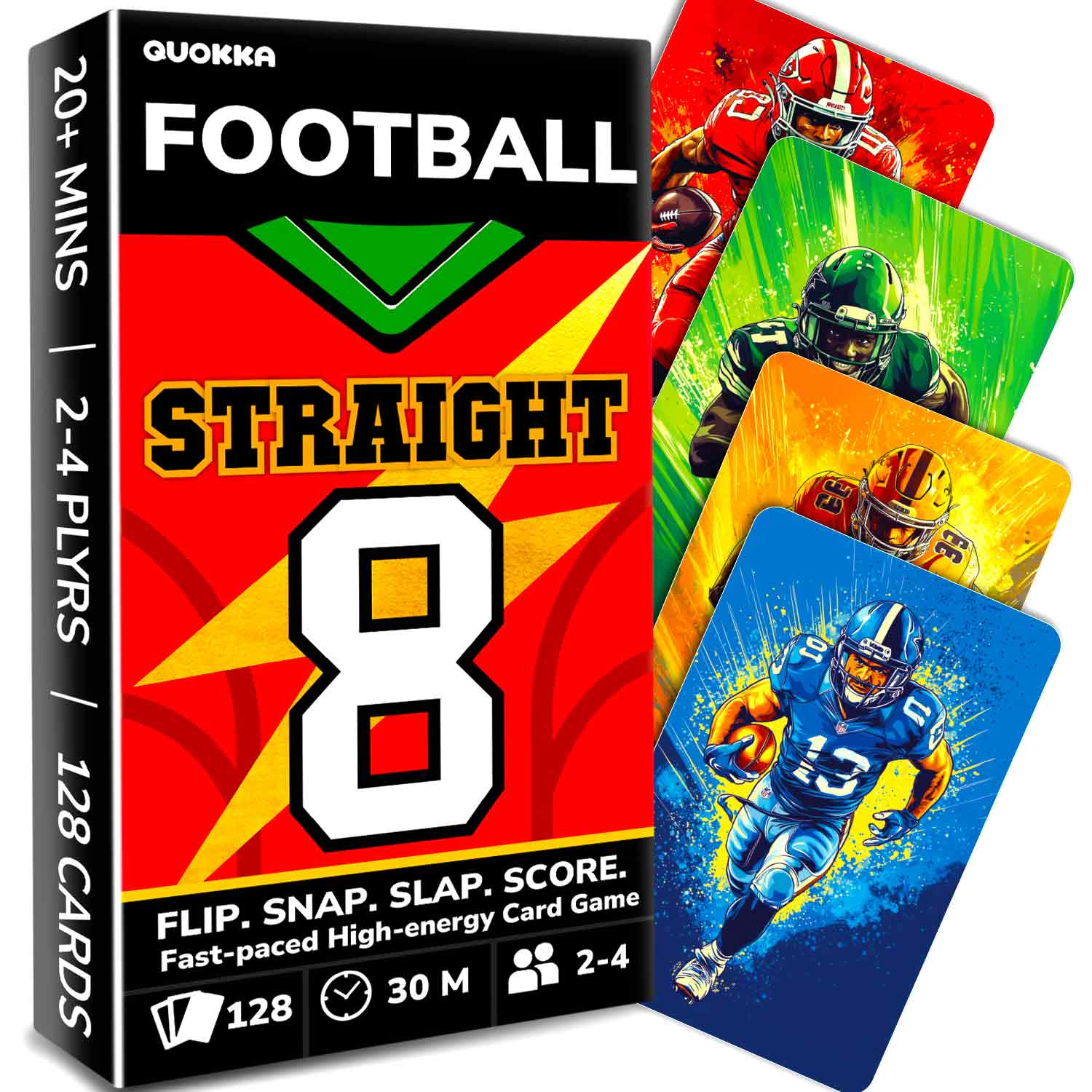 QUOKKA Fast-Paced Card Game for Kids & Adults, Number Sequence Action 2–8 Players