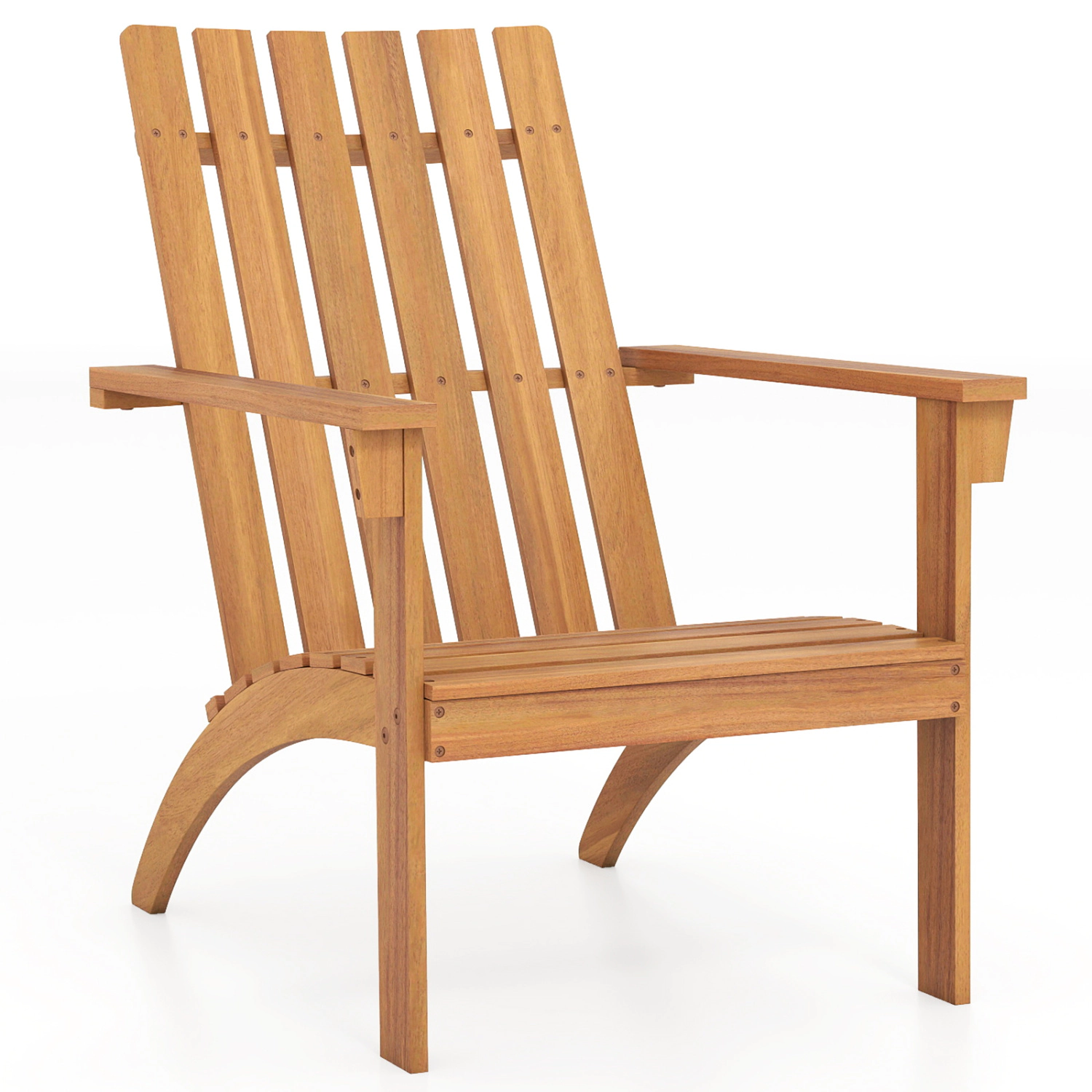 Hivvago Acacia Wood Outdoor Lounge Chair with Armrests