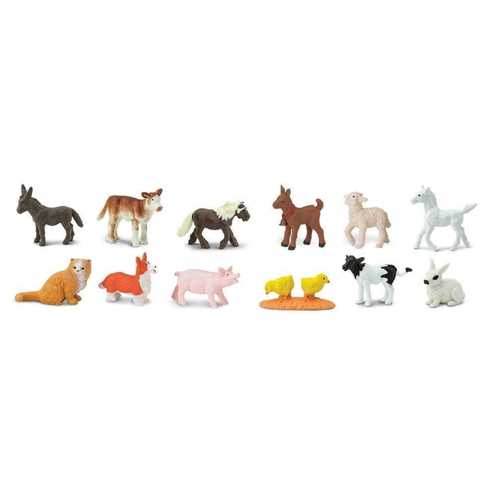 Safari Ltd. - Baby Farm Animals TOOB - contains 12 Mini Figurines