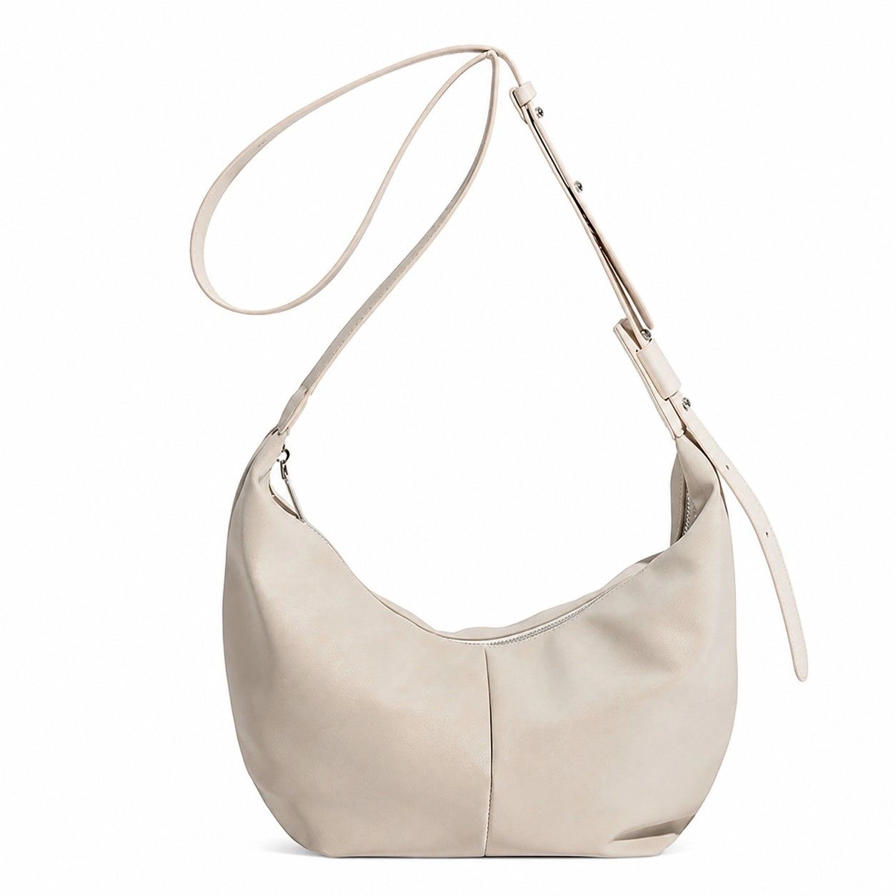 Alilang Women's Soft Faux Leather Crescent Shoulder Bag Adjustable Strap Slouchy Everyday Crossbody Purse