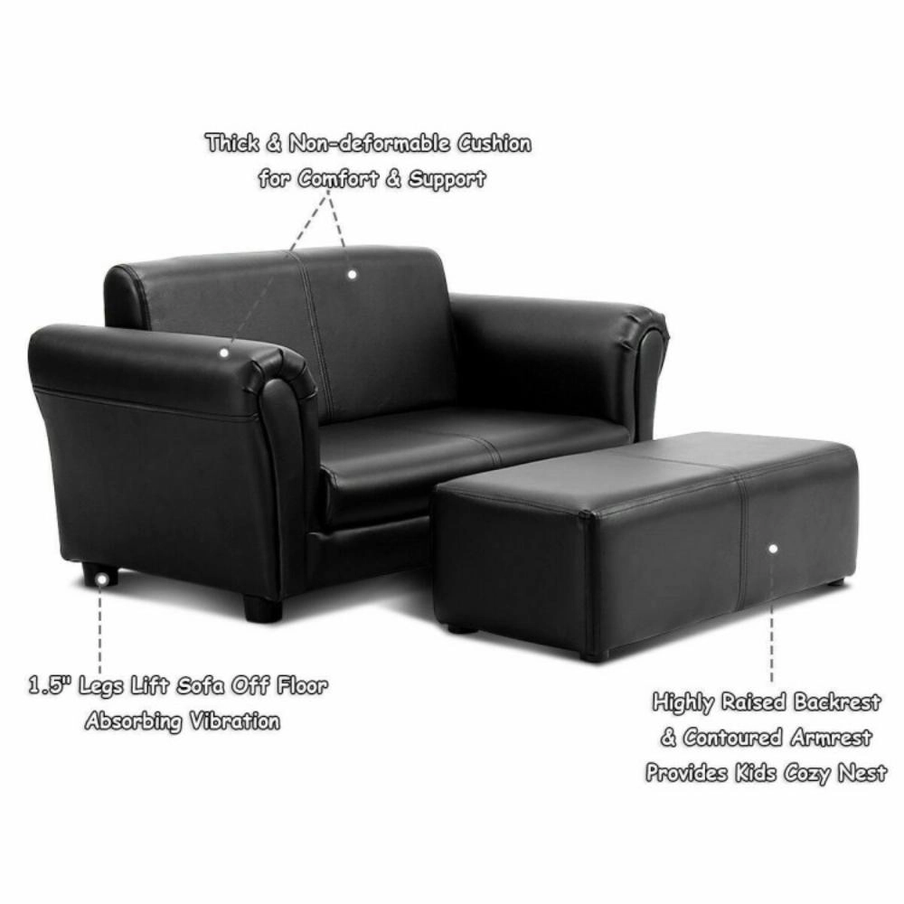 Hivvago Soft Kids Double Sofa With Ottoman