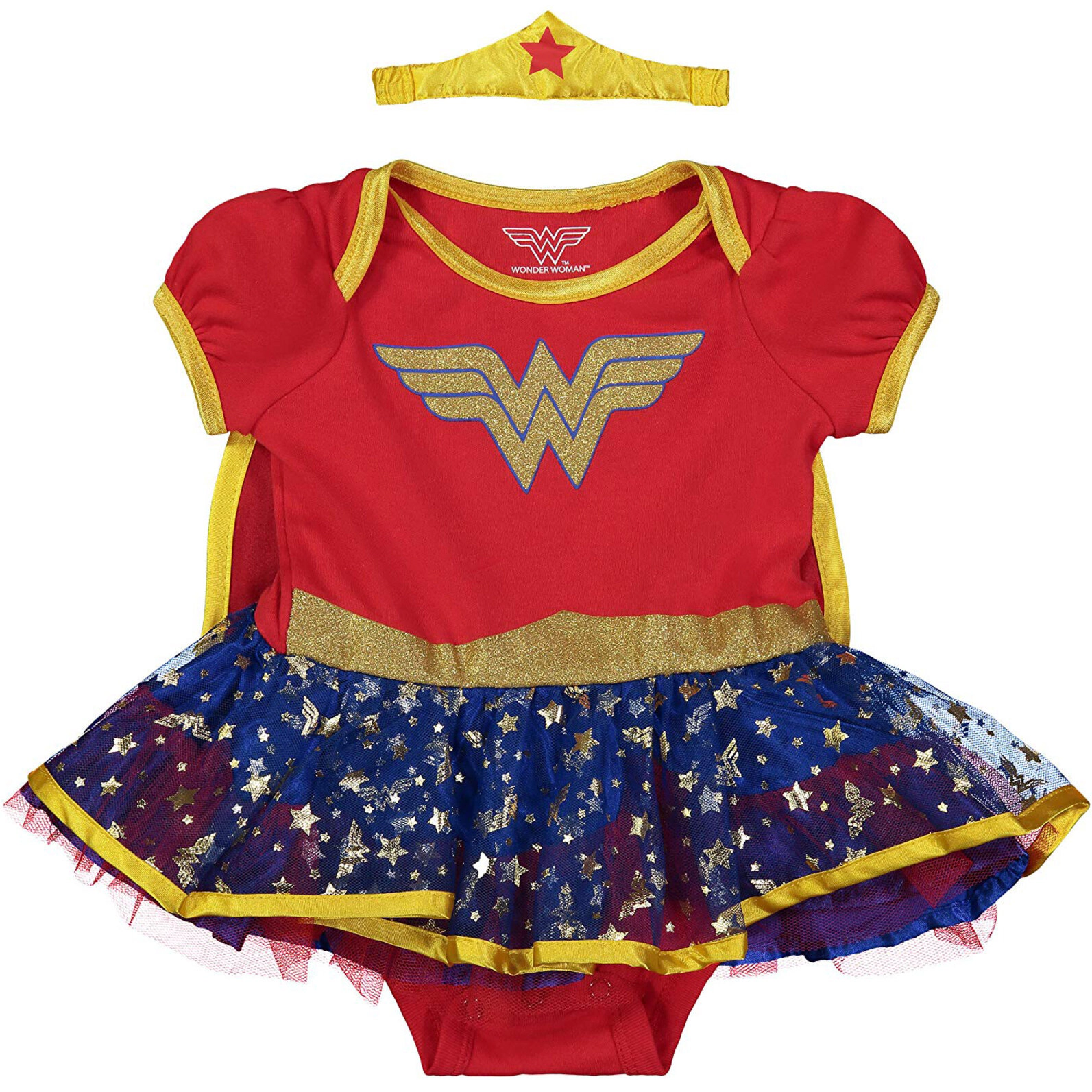 WARNER BROS Justice League Wonder Woman Baby Girls' Cosplay Tutu Bodysuit and Cape Set