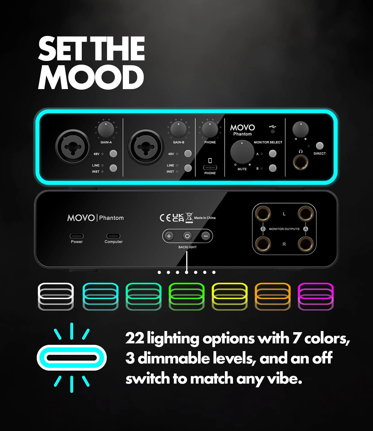 Movo Music/Audio Interface Bundle - Phantom USB Audio Interface, UM6 XLR/USB-C Dynamic Microphone, and Tabletop St