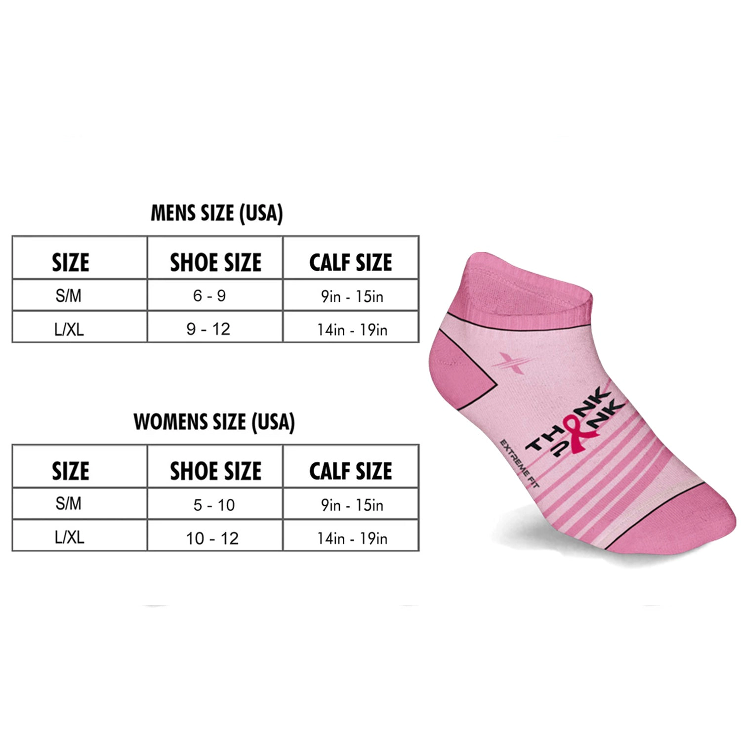 Extreme Fit Cancer Awareness Compression Socks - Ankle For Running 6 Pair