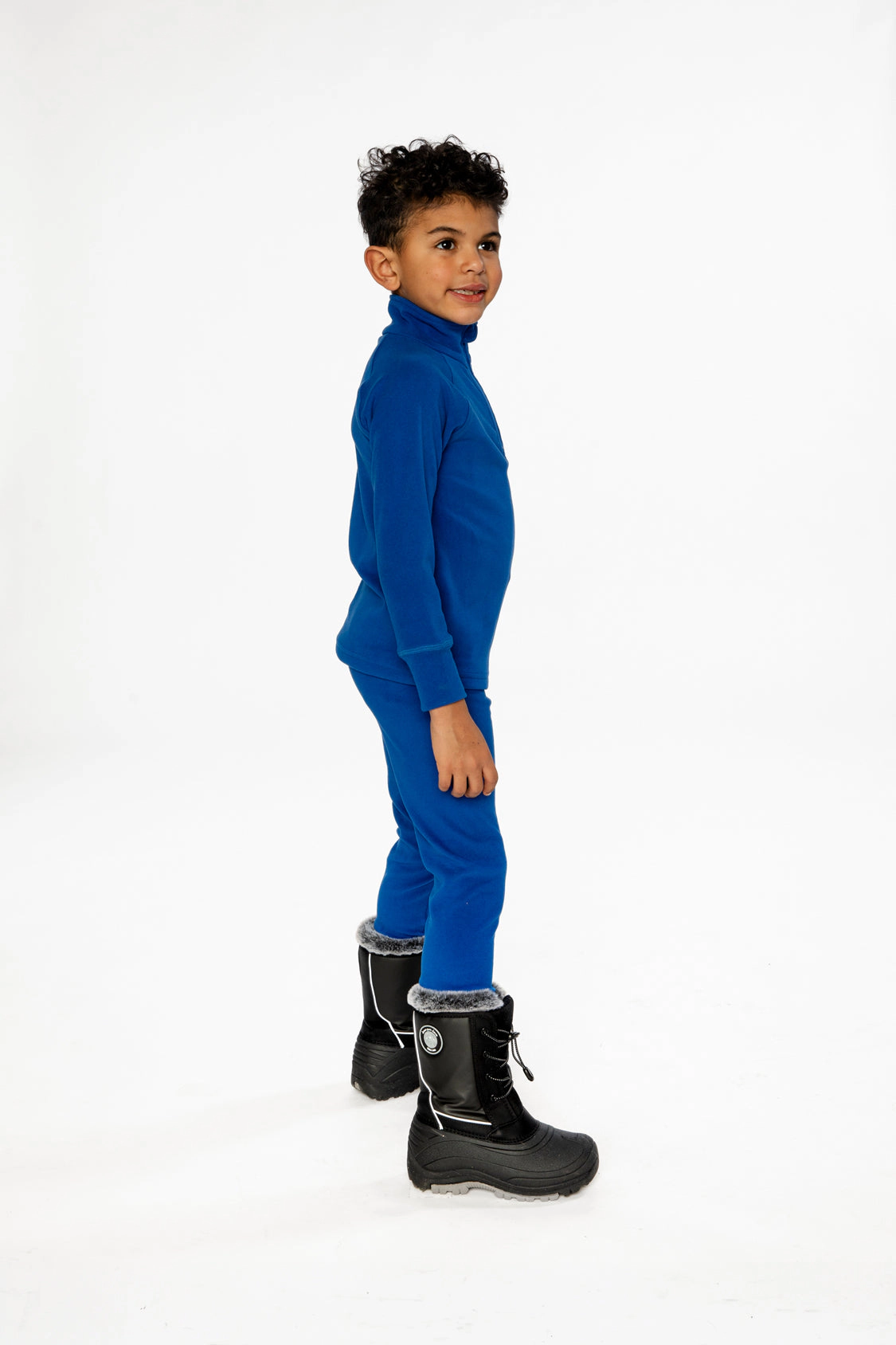 Deux par Boys Two Piece Half-Zip Thermal Underwear Top and Pants Set