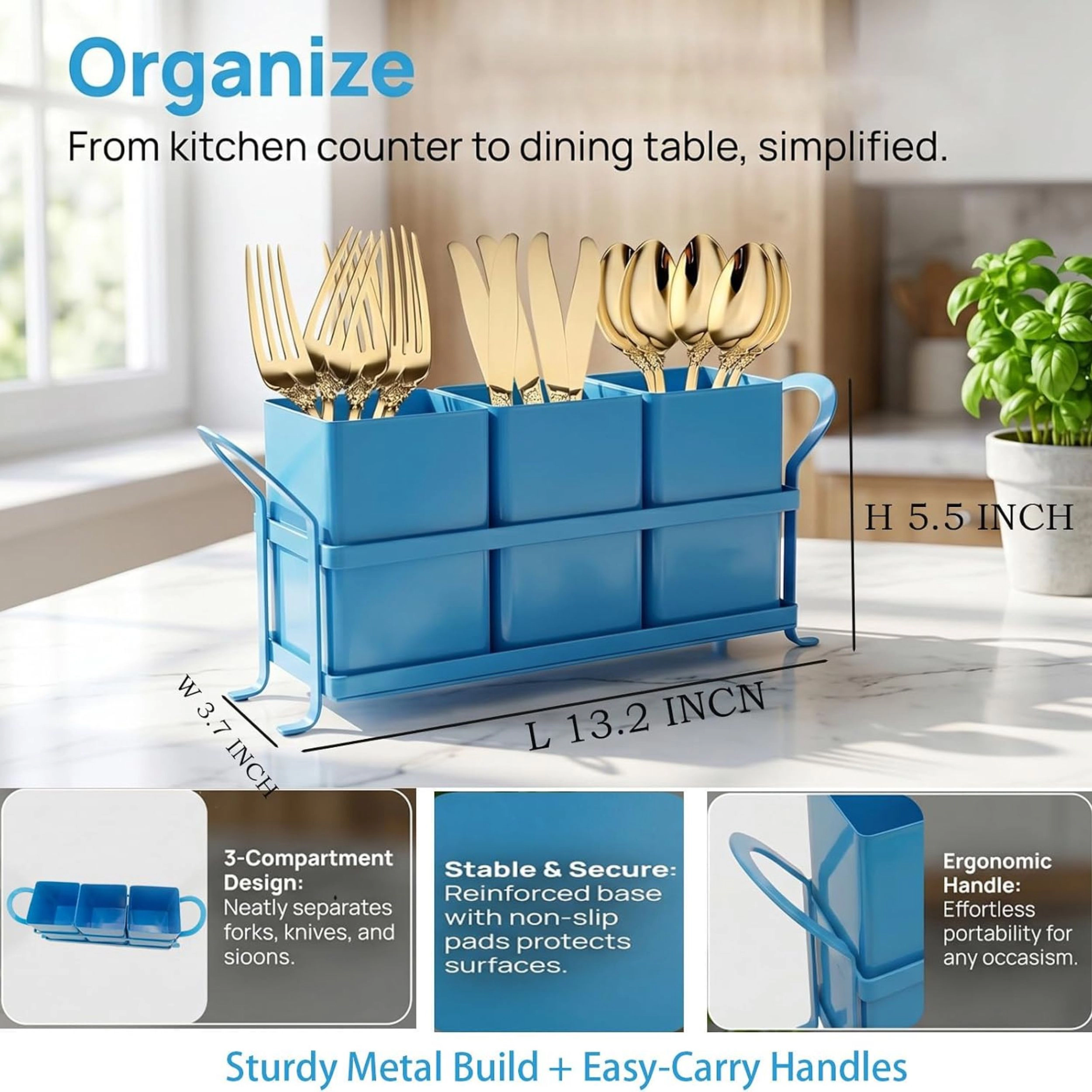 Stock Preferred 3 Piece Silverware Caddy Utensil Holder Set for Spoons and Forks