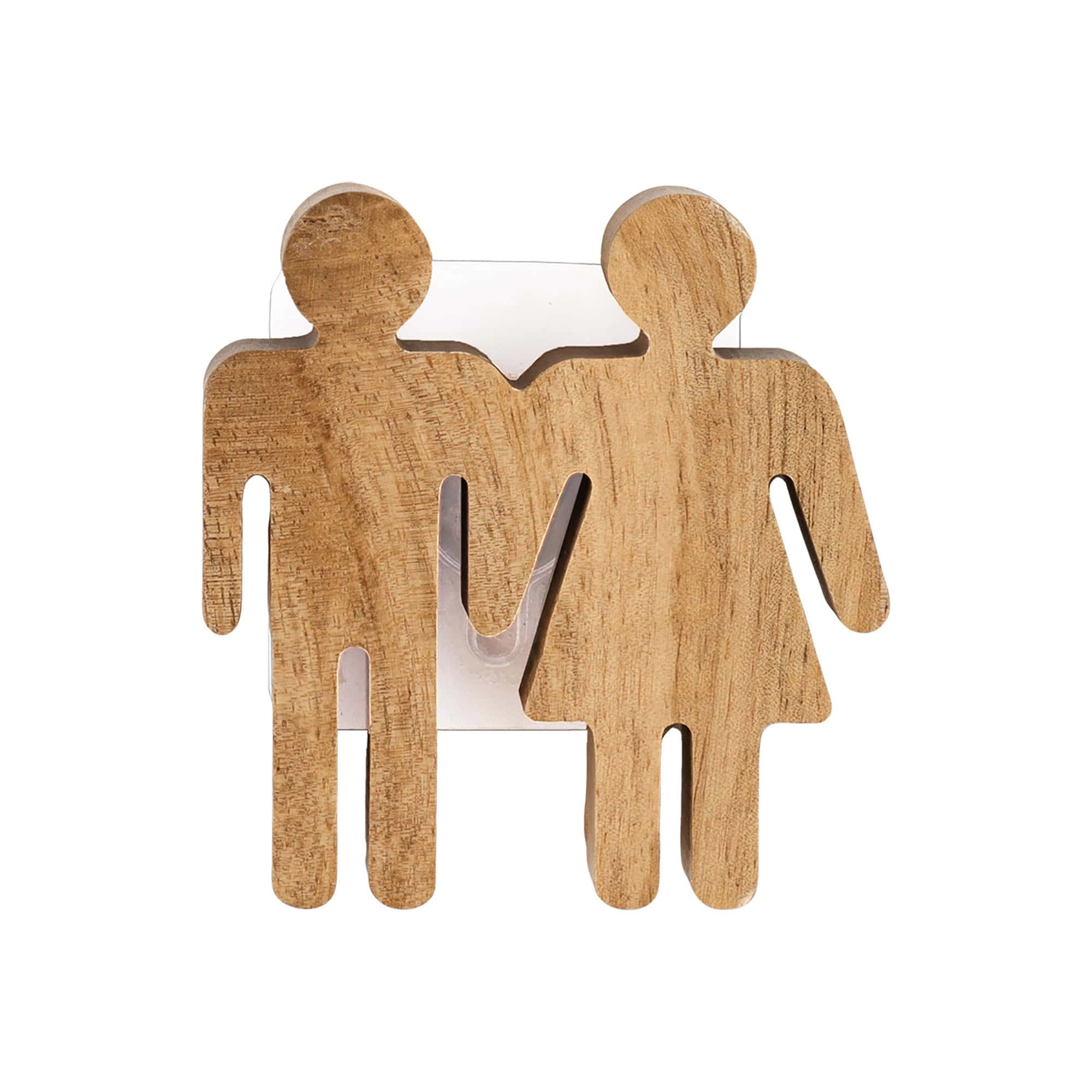 Evideco French Home Goods Acacia Wood Unisex Restroom Sign, 4 x