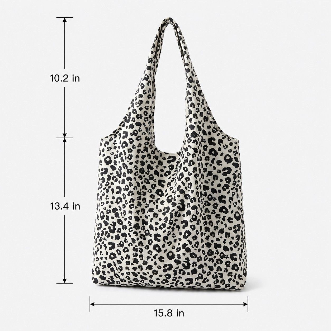 Alilang Women's Leopard Print Shoulder Tote Bags Soft Large Capacity Slouchy Everyday Carryall, Ivory Leopard