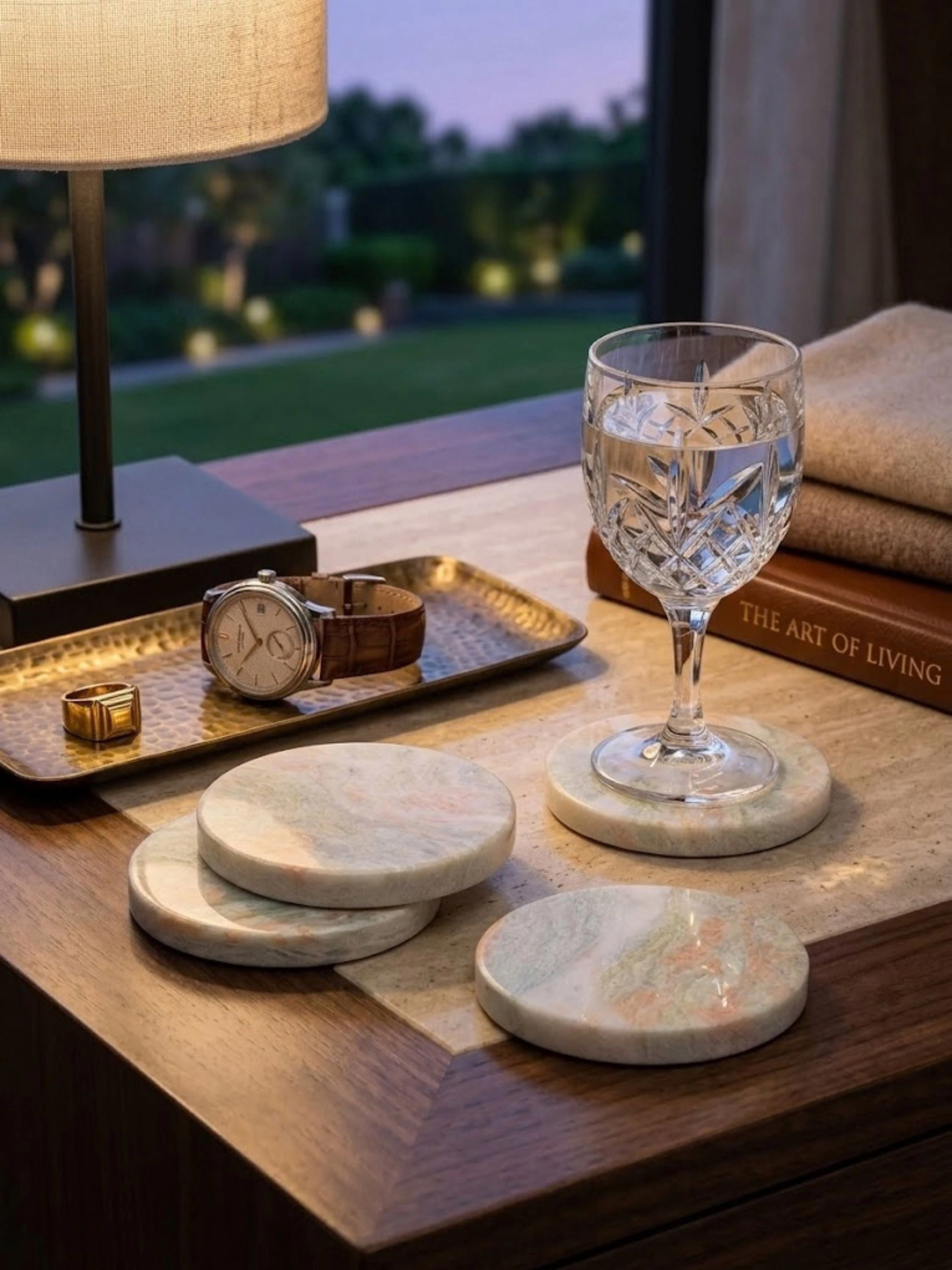 GAURI KOHLI Moonlight Onyx Coasters
