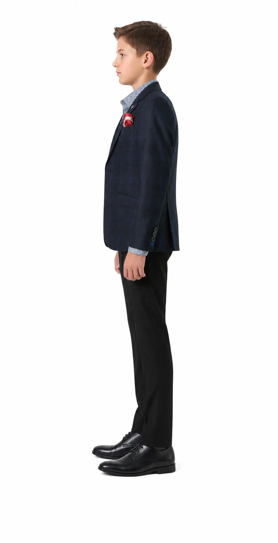 Elie Balleh Boys Slim Fit Checke Sports Coat Blazer