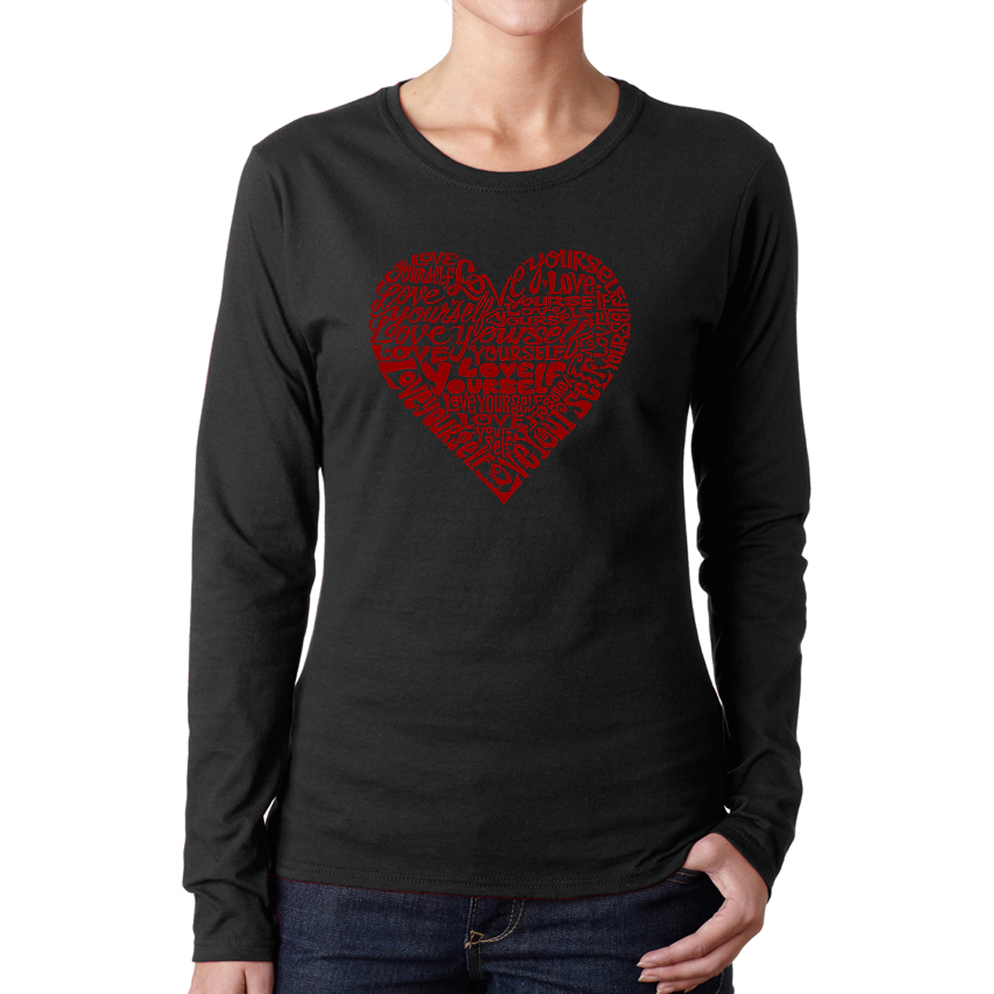 LA Pop Art Women's Word Long Sleeve T-Shirt - Love Yourself