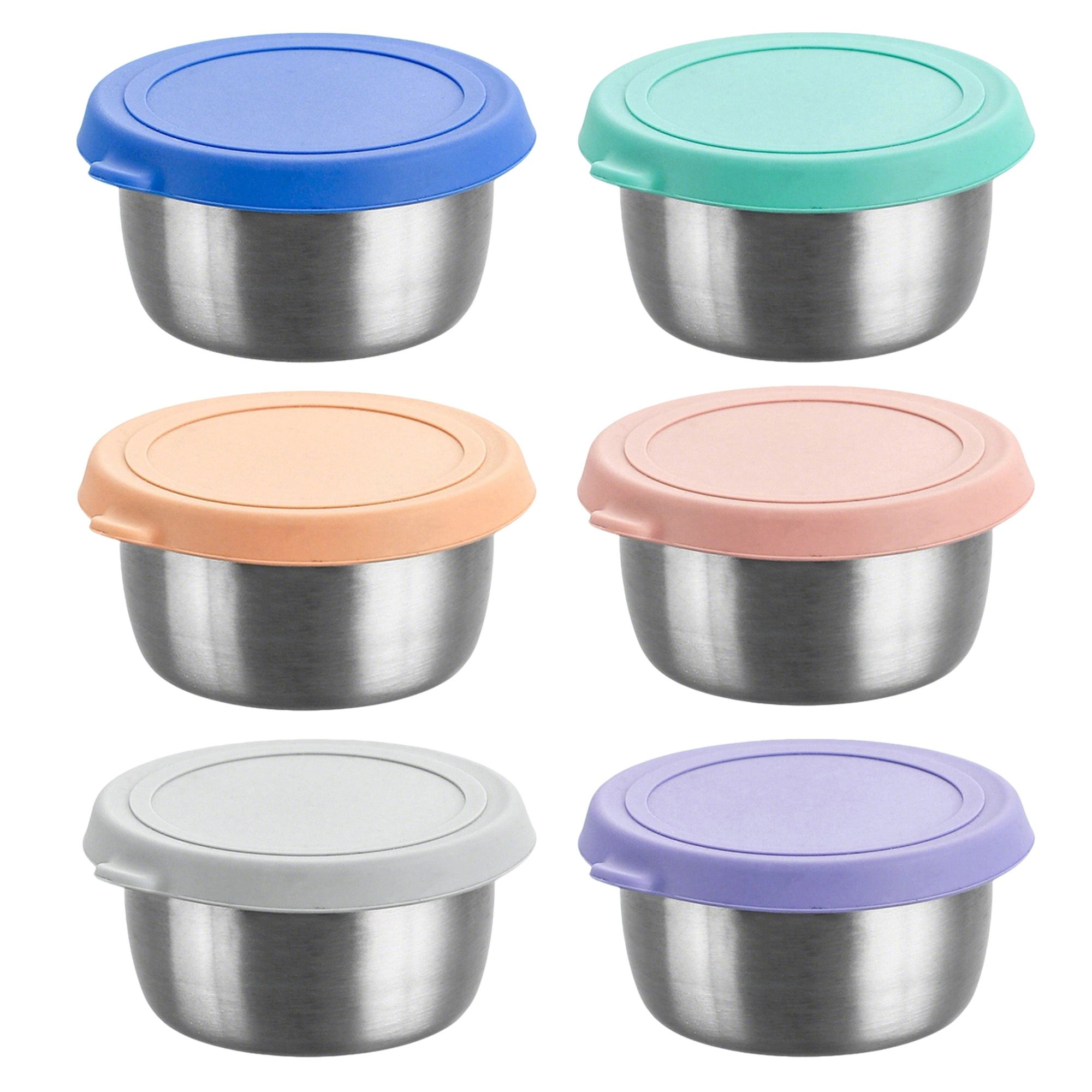 Alilang Women Food Storage Container Set with Stainless Steel Bowls and Silicone Lids Reusable Snack Prep Containers