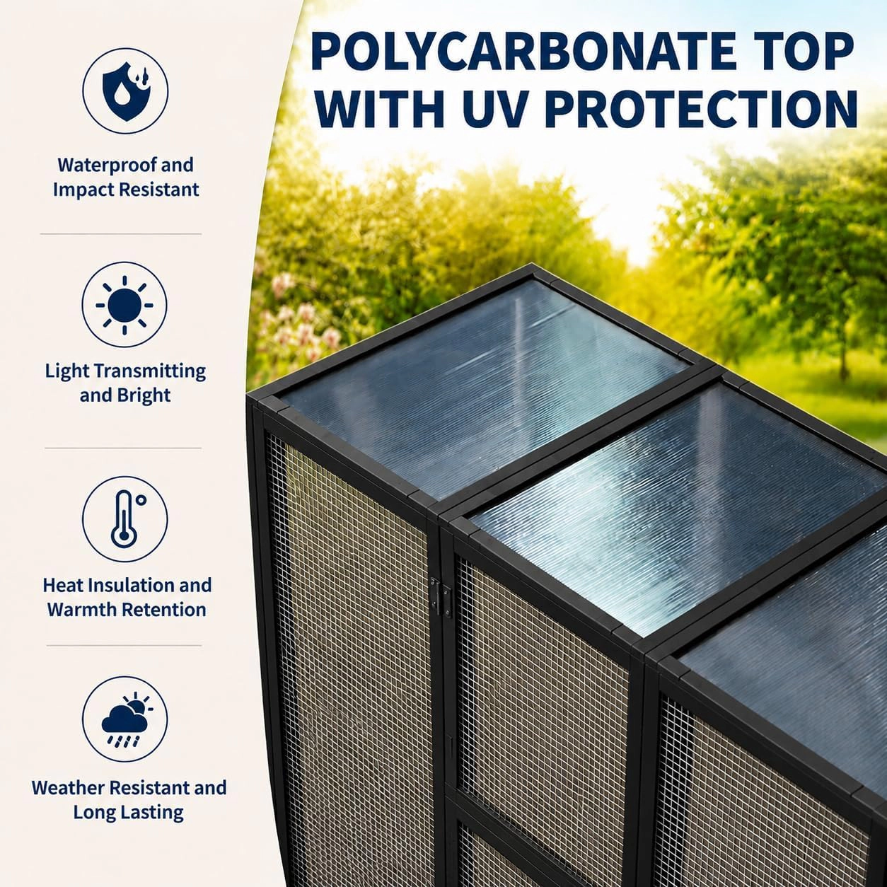 SKYROKU 70 Inch Outdoor Cat House, Large Catio Enclosure, Condos, House Outdoor, Outside Patio