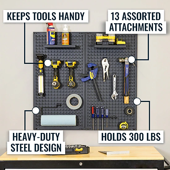 StoreYour 34" x 32" Pegboard, 13 Attachments