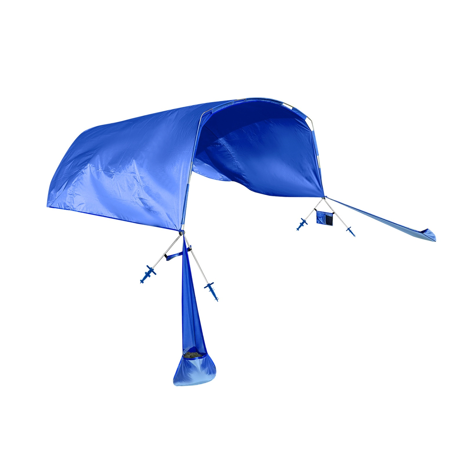 SUGIFT Navy Wind Powered Beach Sun Shelter Canopy with Aluminum Pole and 4 Sand Anchors 10-ft W 6.5-ft D 6.5-ft H