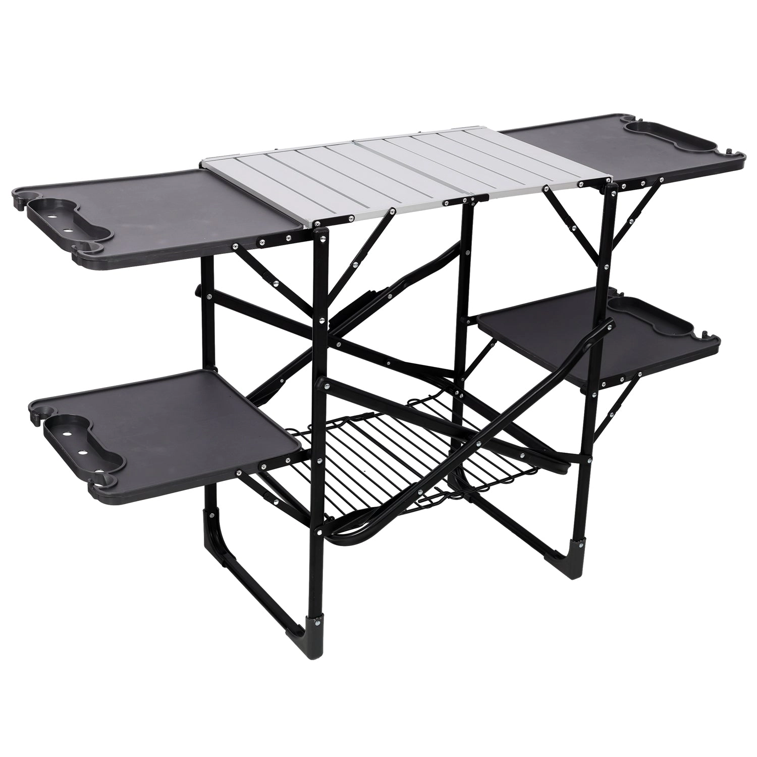 GBruno Folding Camping Kitchen Table With Lamp Post