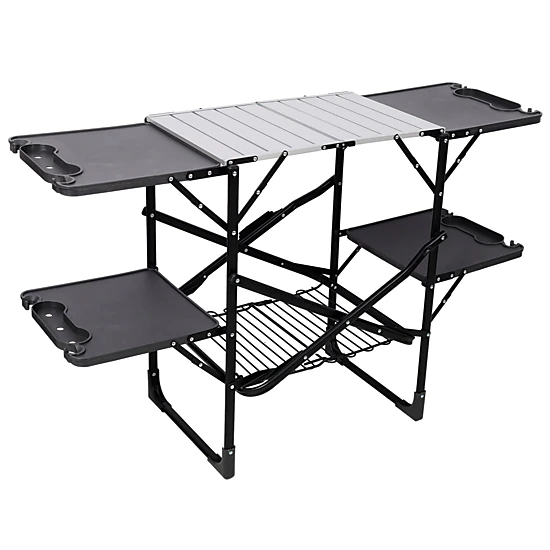 GBruno Folding Camping Kitchen Table With Lamp Post