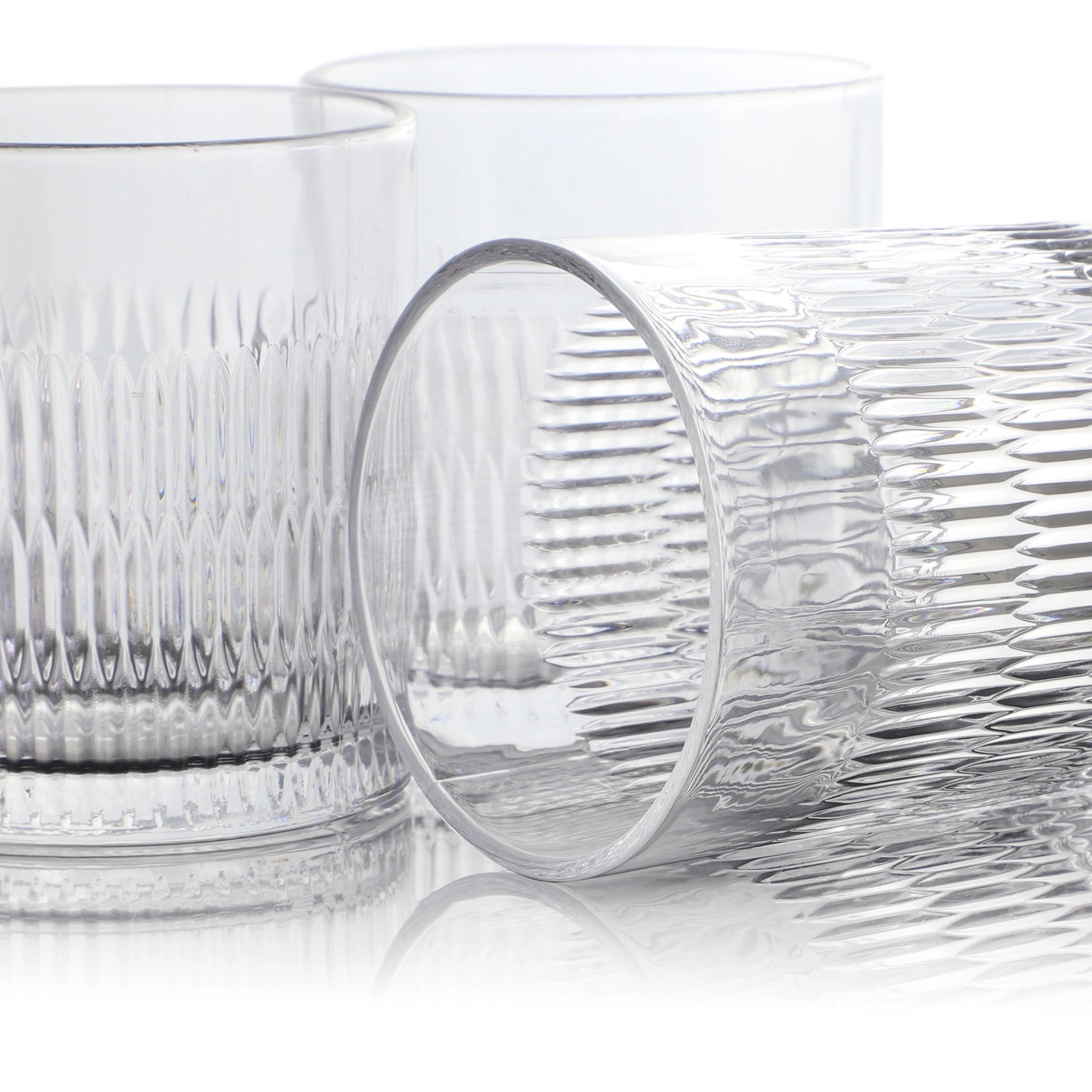 Gibson Elite Veronika 4 Piece 11 Ounce Double Old Fashioned Clear Glass Set