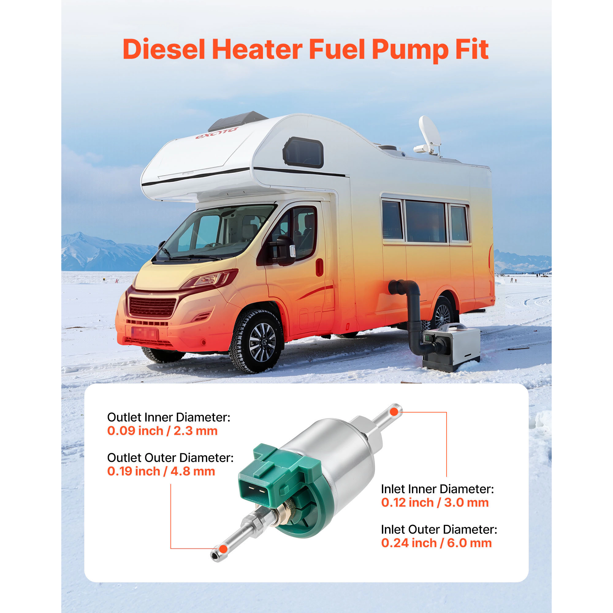 HONGGE Diesel Heater Fuel Pump, DC Car Air Heater Diesel Fuel Dosing Pump