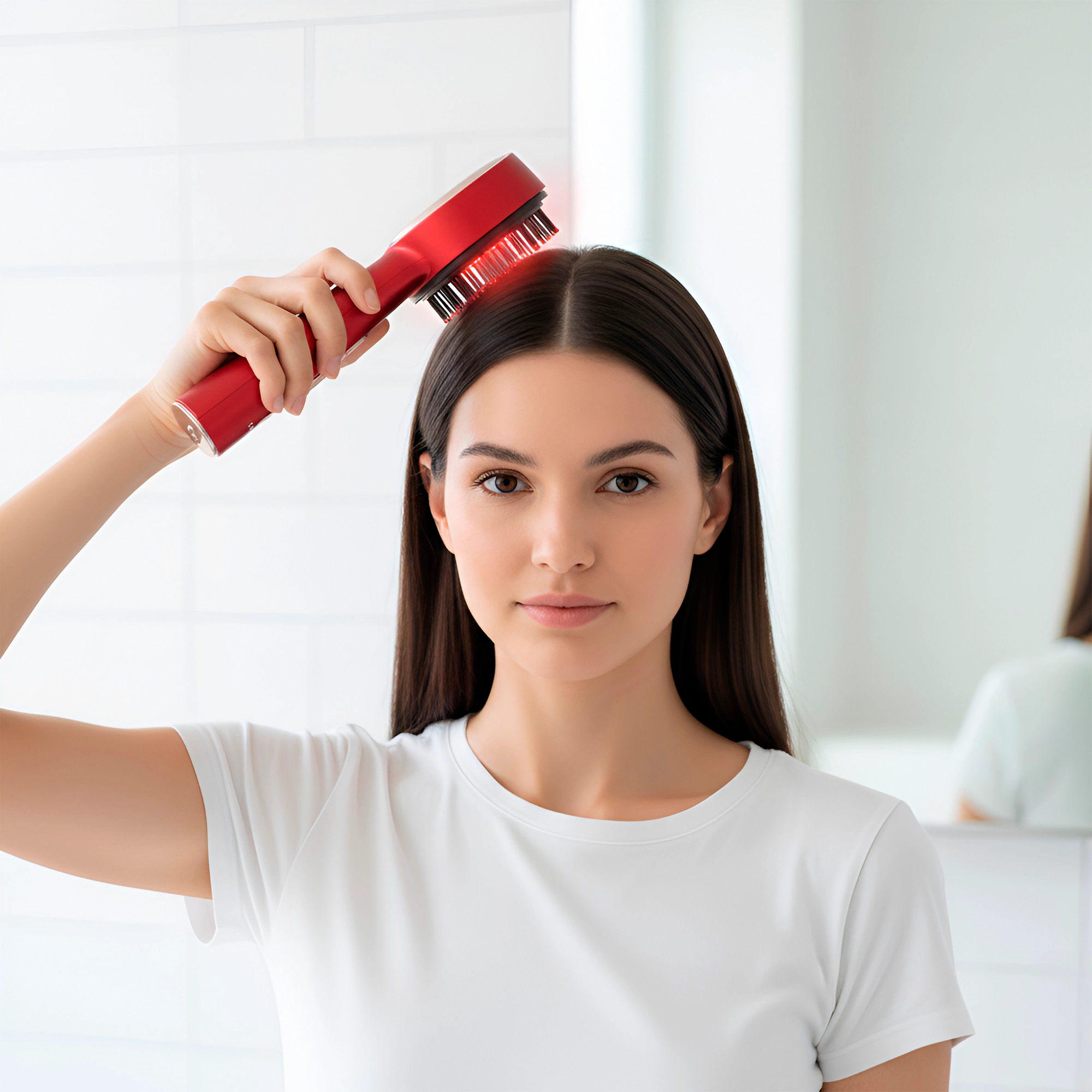 Pursonic Women's Hair Styling & Scalp Care Bundle: LED Scalp Therapy Brush + Professional Automatic Curling Iron