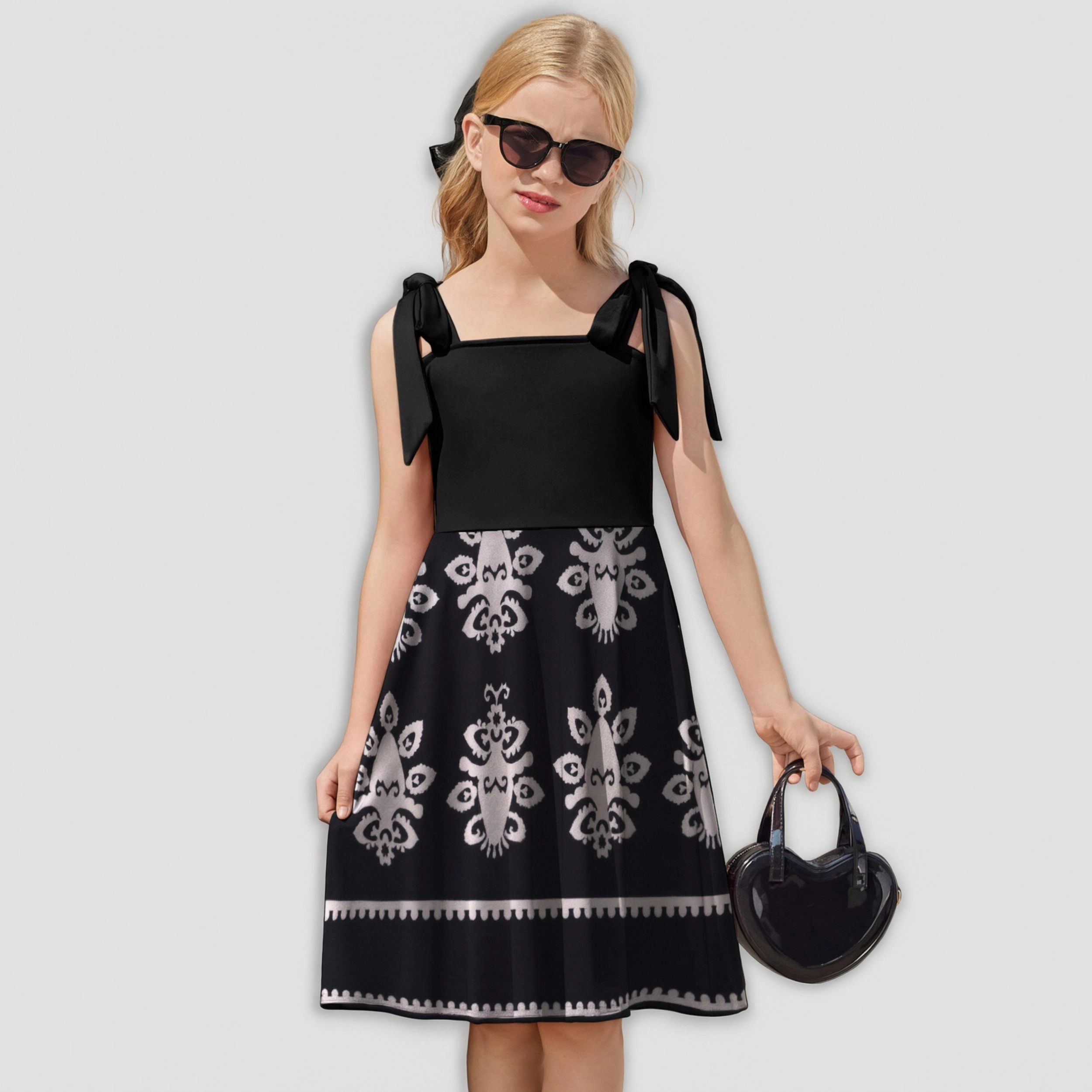 Arshiner Girls Summer Dress Sleeveless Aline Formal Pattern Beach Dresses With Pockets