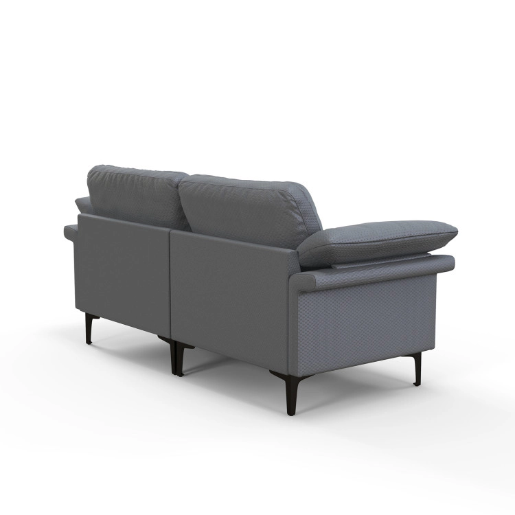 Hivvago Contemporary Fabric Loveseat with Metal Legs and Matching Armrest Cushions