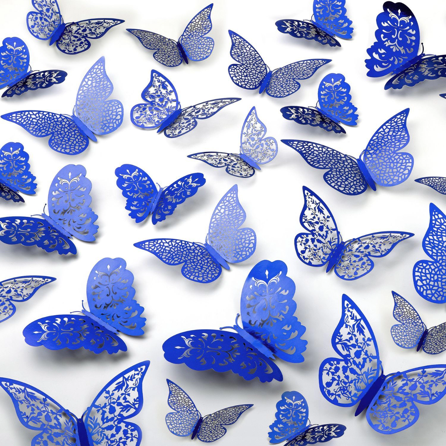 Zulay Home Removable DIY 3D Butterfly Wall Decor - 48pcs with 3 Wing Designs