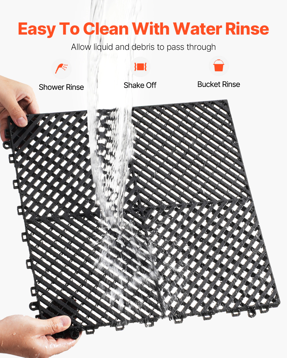 HONGGE Interlocking Drainage Mat Modular Interlocking Cushion Splicing Drainage Mats Non-Slip PP Drainage Floor Tile
