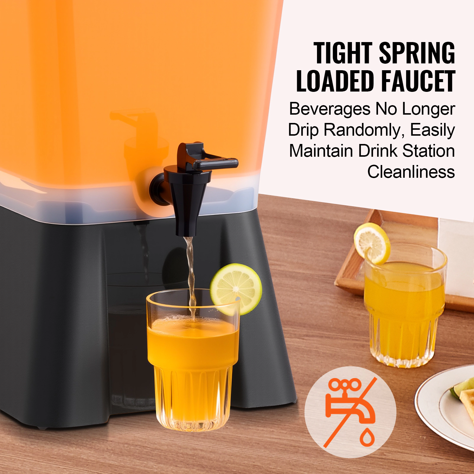 HONGGE Beverage Dispenser Drink for Parties Plastic Juice Dispensers with Spigot Iced Tea Lemonade