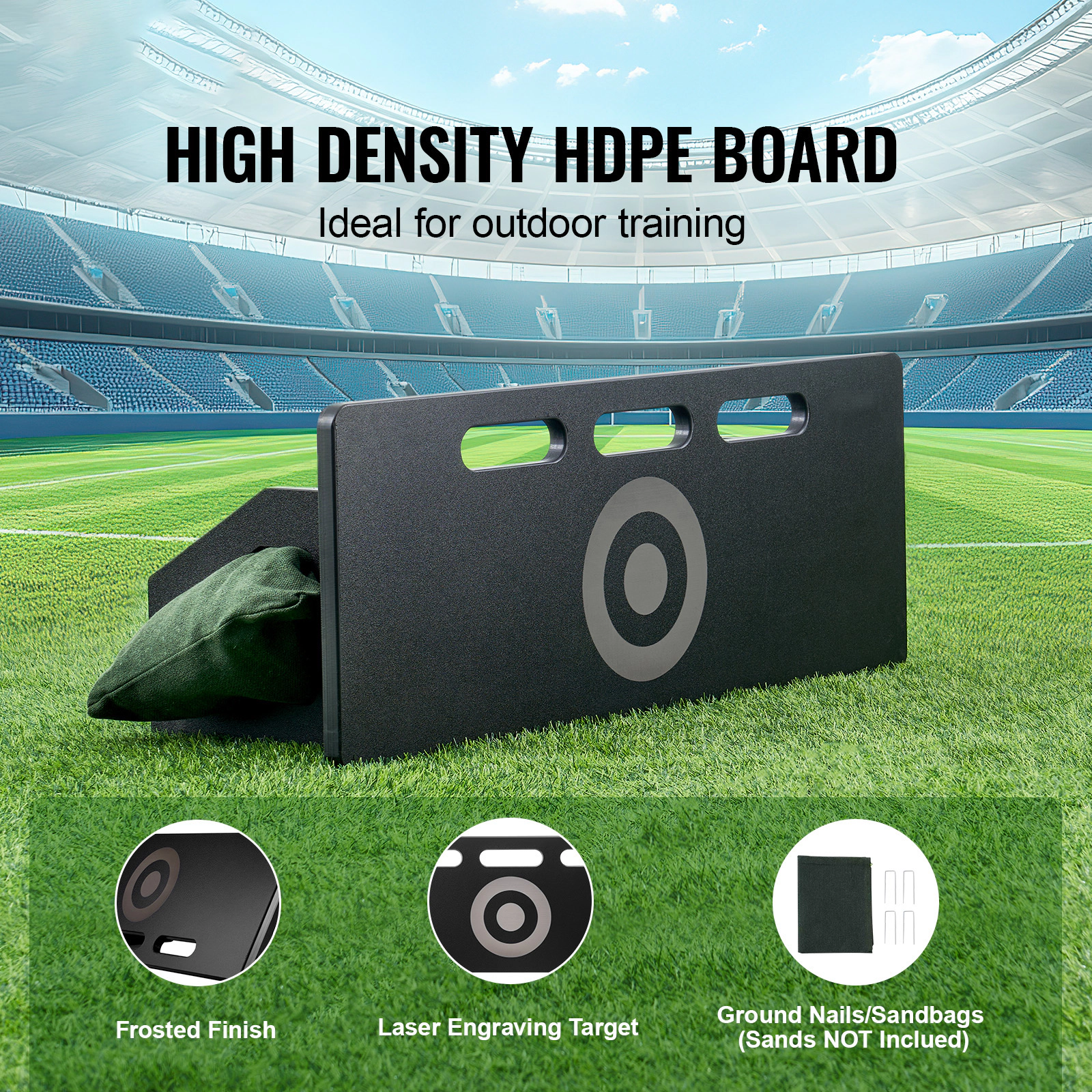 HONGGE Soccer Rebounder Board Portable Soccer Wall with 2 Angles Rebound Foldable HDPE Kickback Rebound Board Soccer