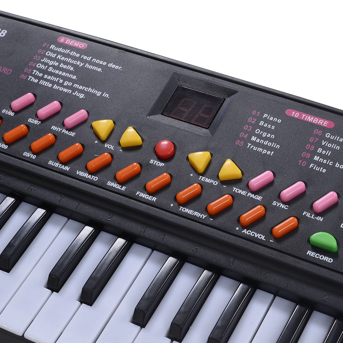 SUGIFT Kids Black 54-Key Electronic Piano Keyboard with LED Display and Learning Mode 25-in W 7-in D 2.5-in H