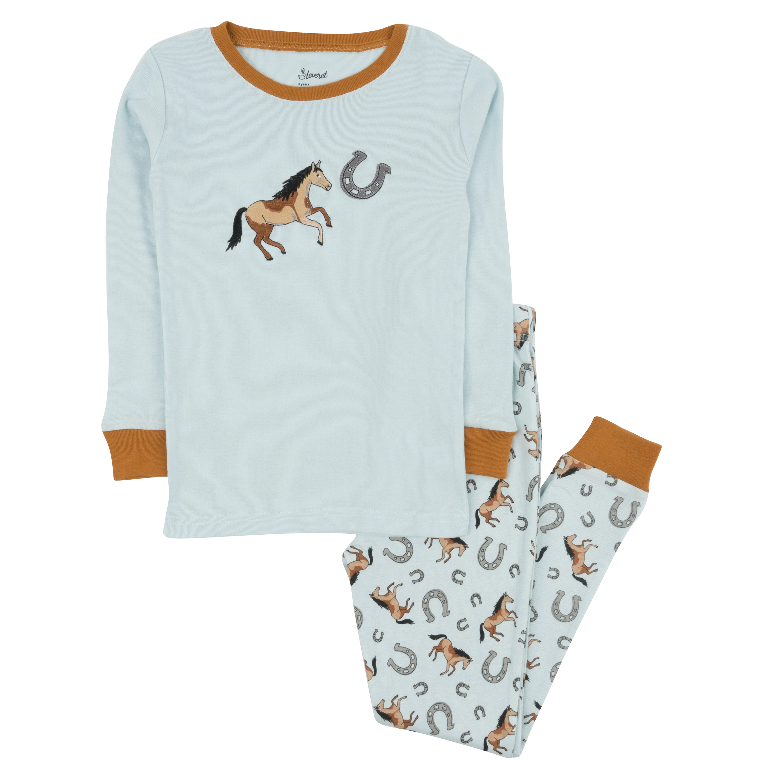 Leveret Toddler/Kids 2-pc  Cotton Snug Fit Horse Pajamas
