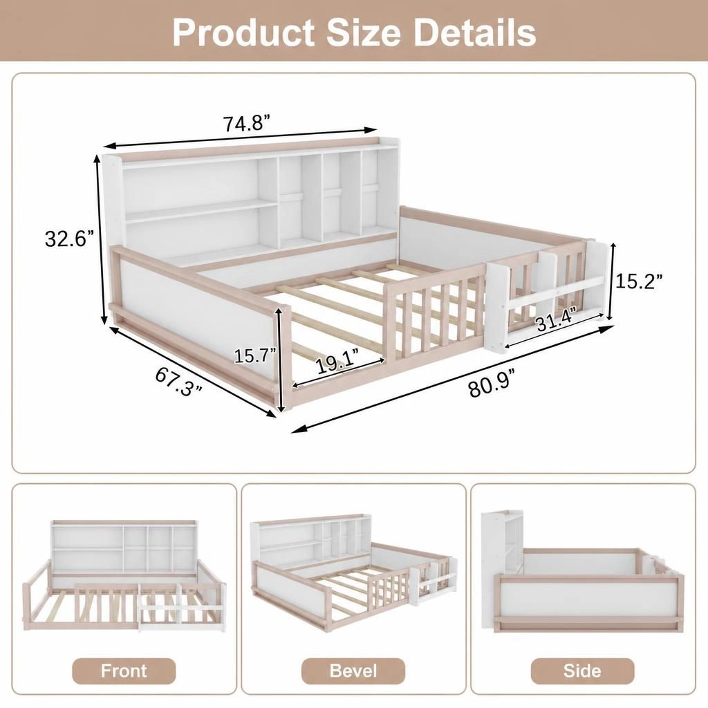 GOODSILO Full Composite Wood Bed Frame