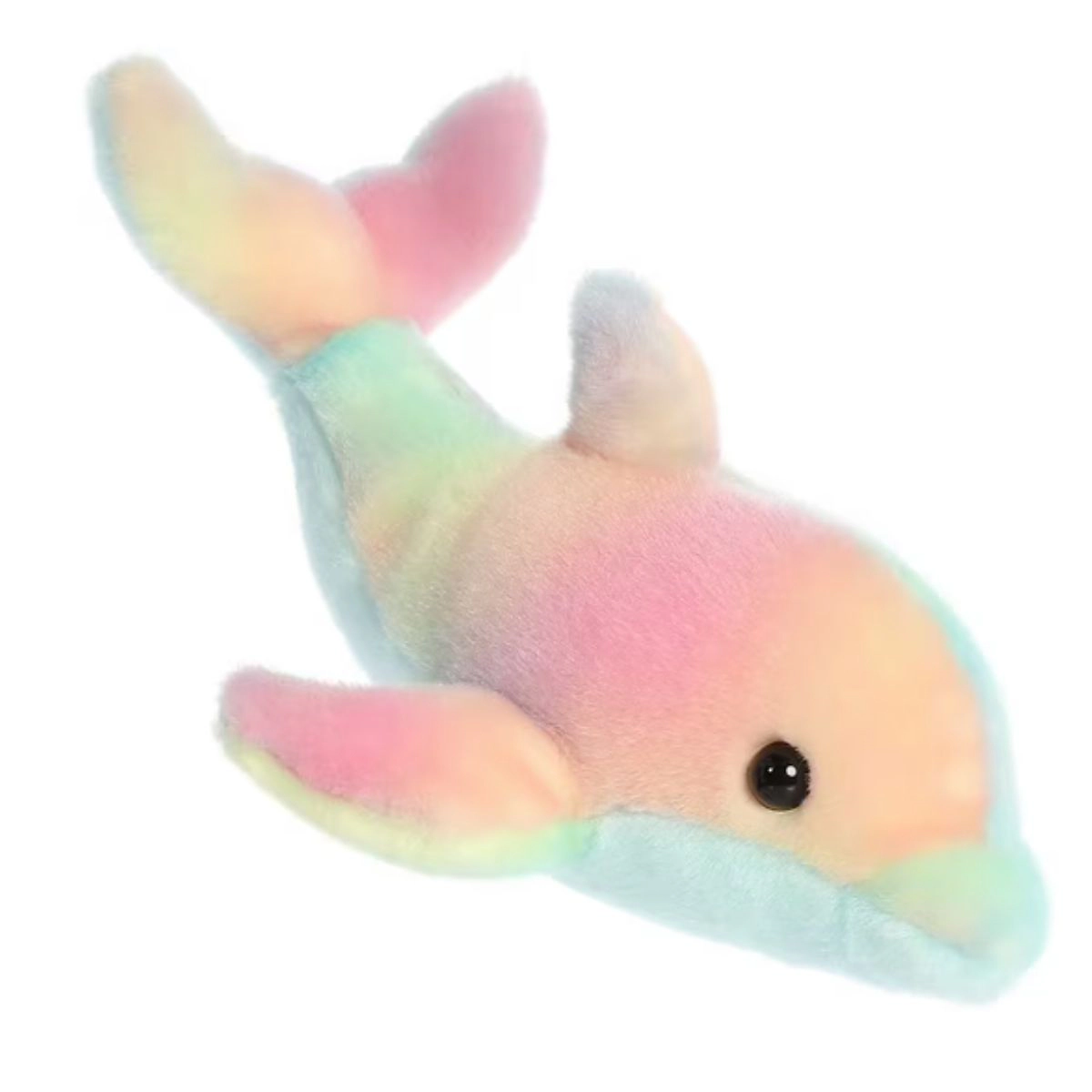 Aurora Mini Flopsie Rainbow Dolphin Stuffed Animal - 8-Inch Plush