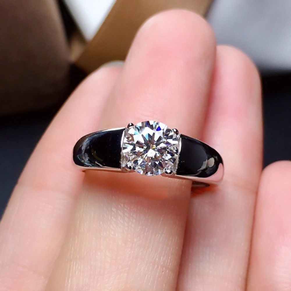 Wardrobe Whimsy Round Cut Cubic Zirconia Black Enamel Solitaire Ring