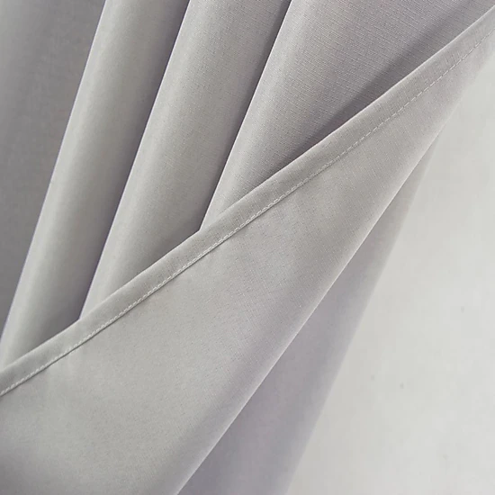 Olivia Gray Gilbert Solid Single Grommet Curtain Panel Pair - 54x84", Gray