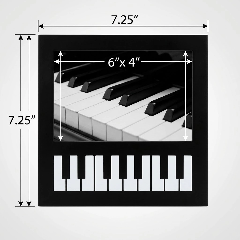 Jiallo Aura Piano Keys Theme Photo Frame (6x4")
