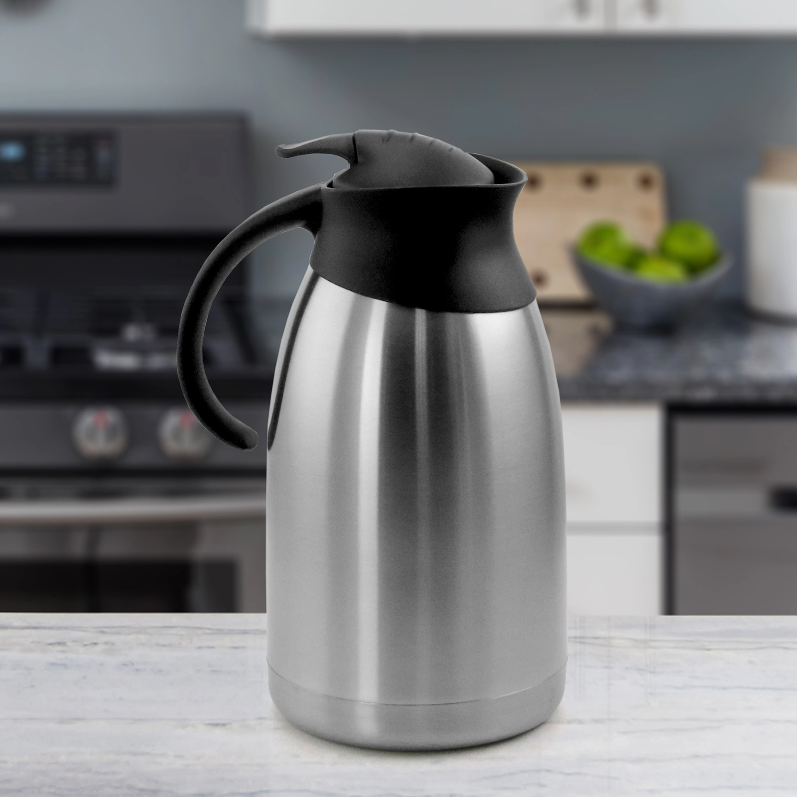 MegaChef 2.11 Quart Stainless Steel Thermal Beverage Carafe for Coffee and Tea